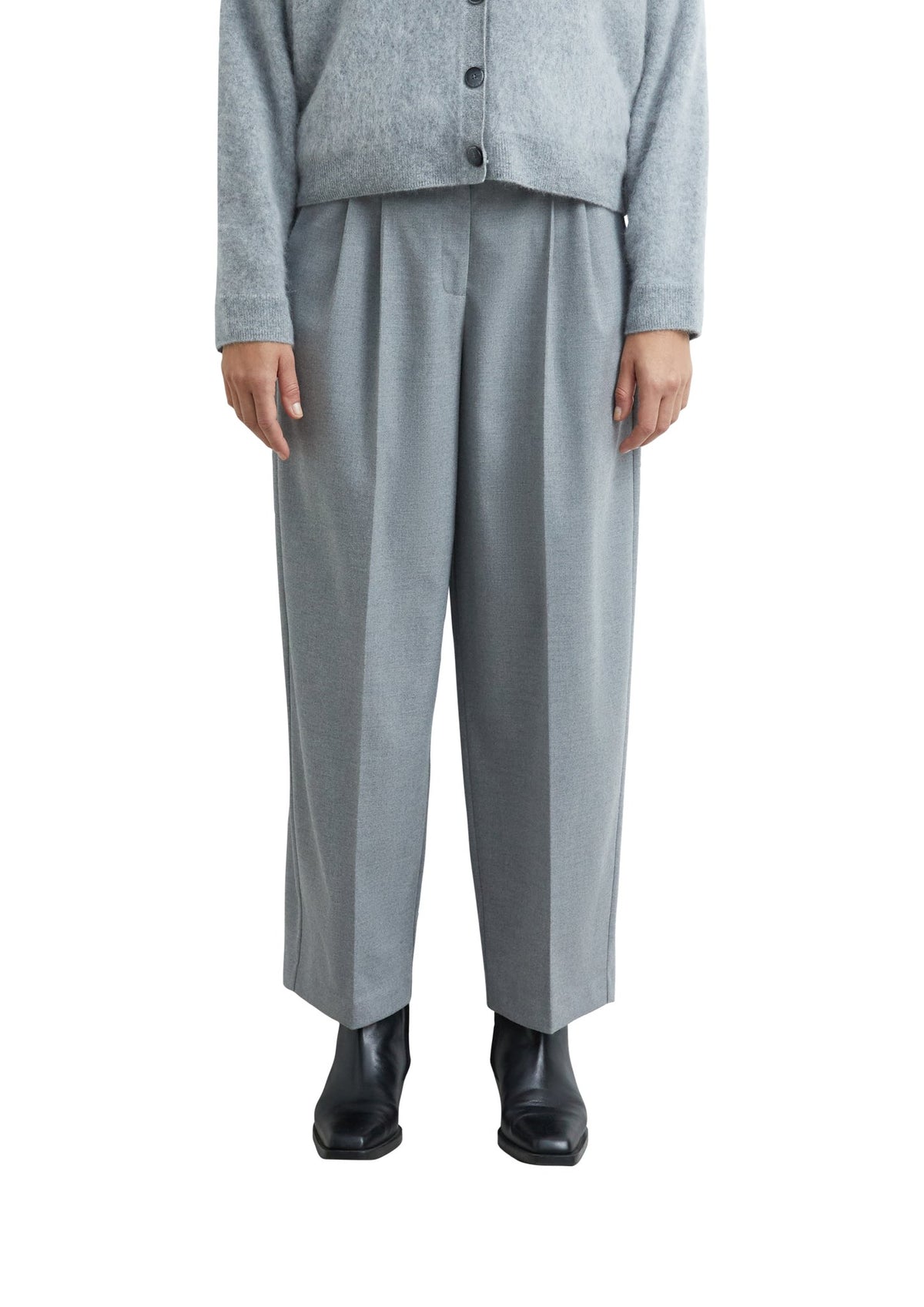 Comma Damen Hosen W Grey/Black