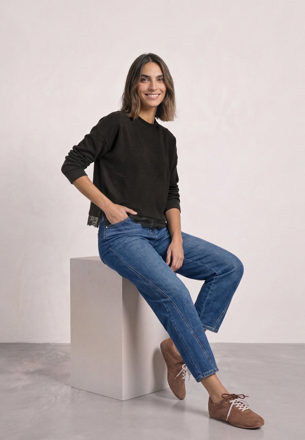 Street One Damen T-Shirts  Black Cof