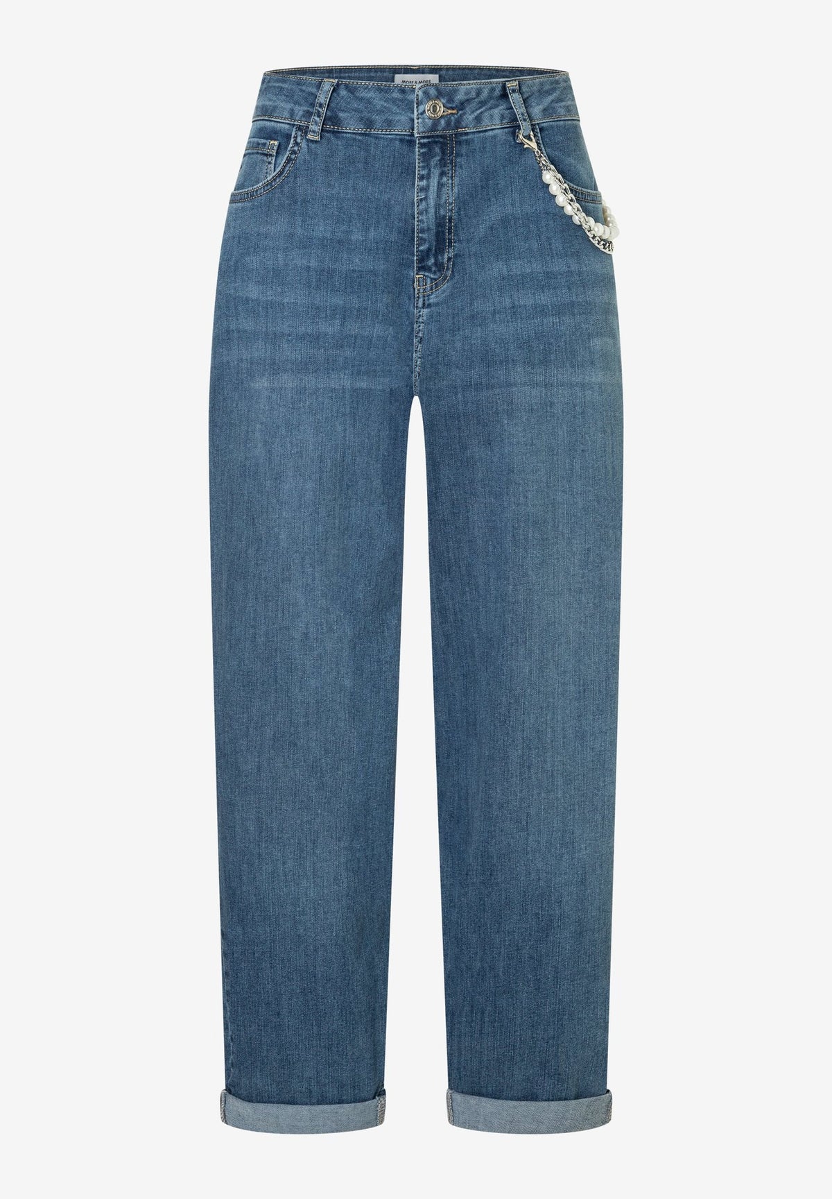 More & More Damen Jeans Middle Blu
