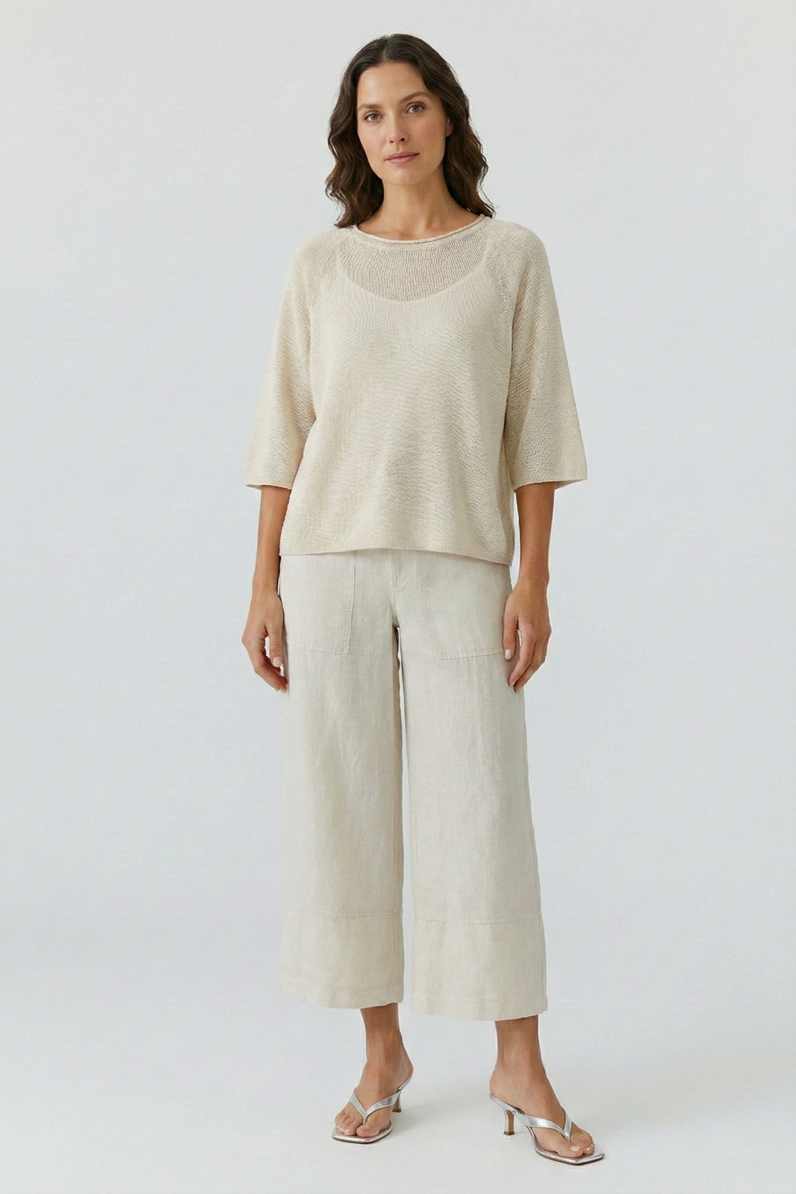 Oui Damen Jeans  Biscuit