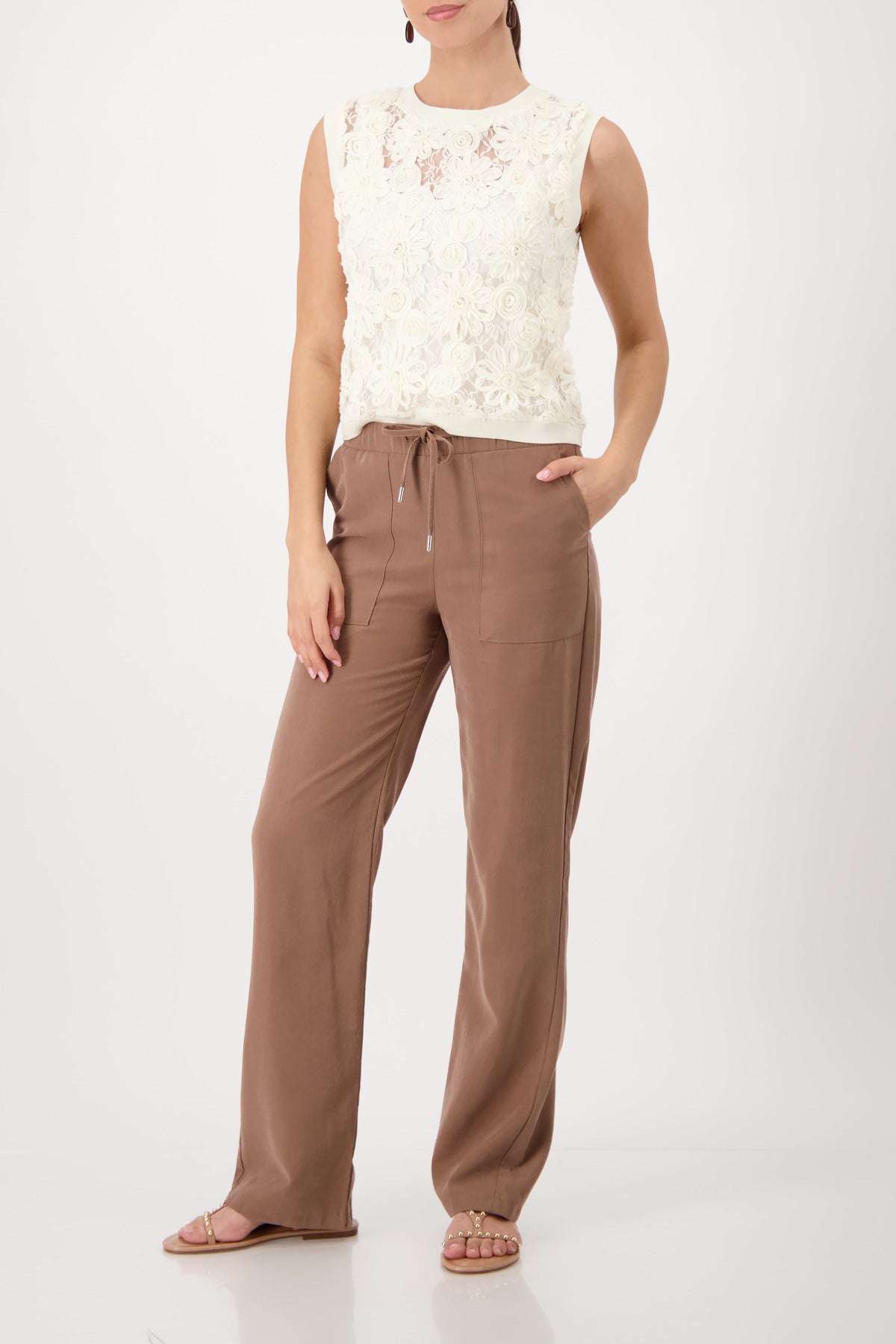 Monari Damen Hosen  Mocca