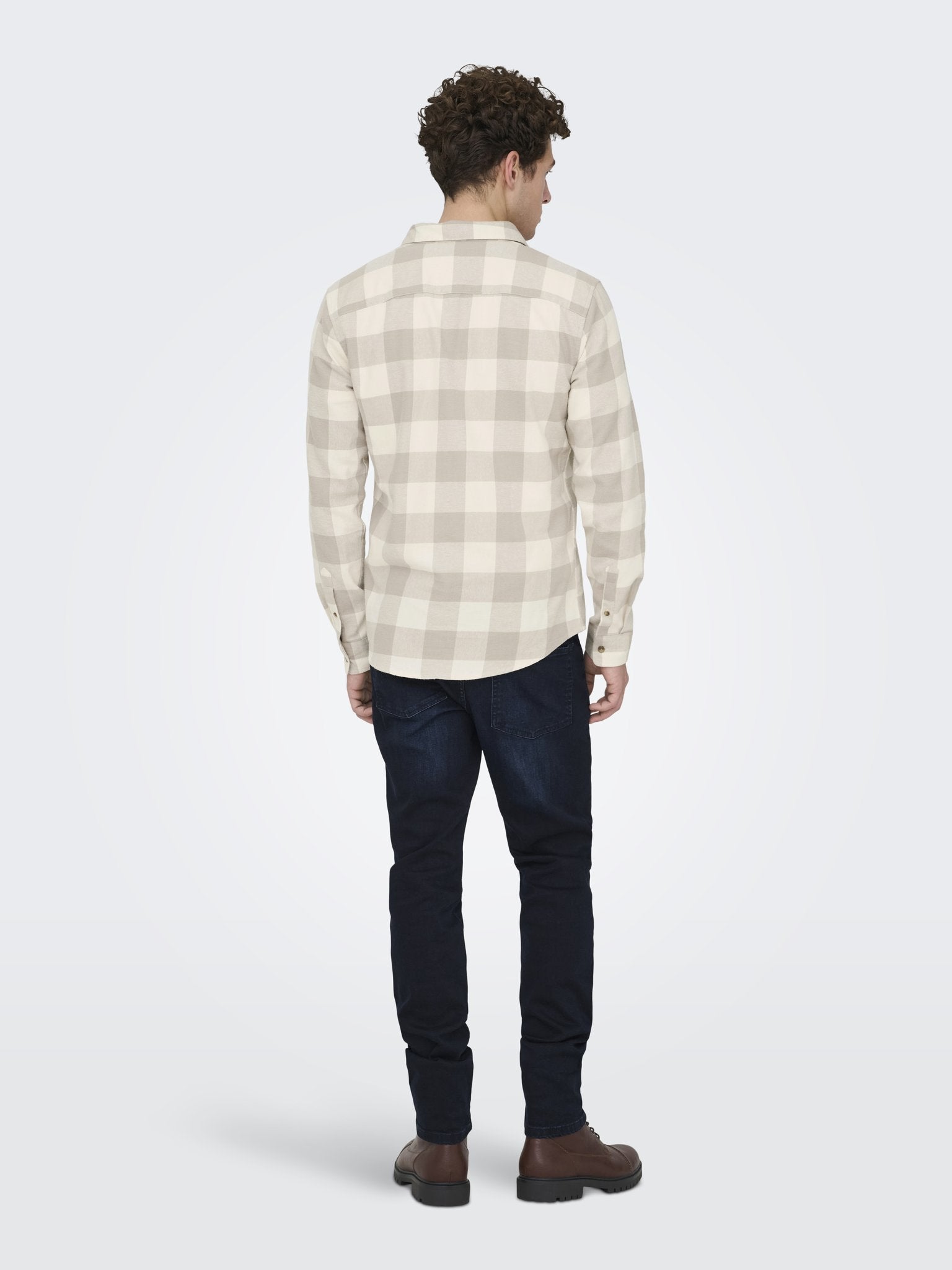 Only & Sons Herren Hemden lang Antique White