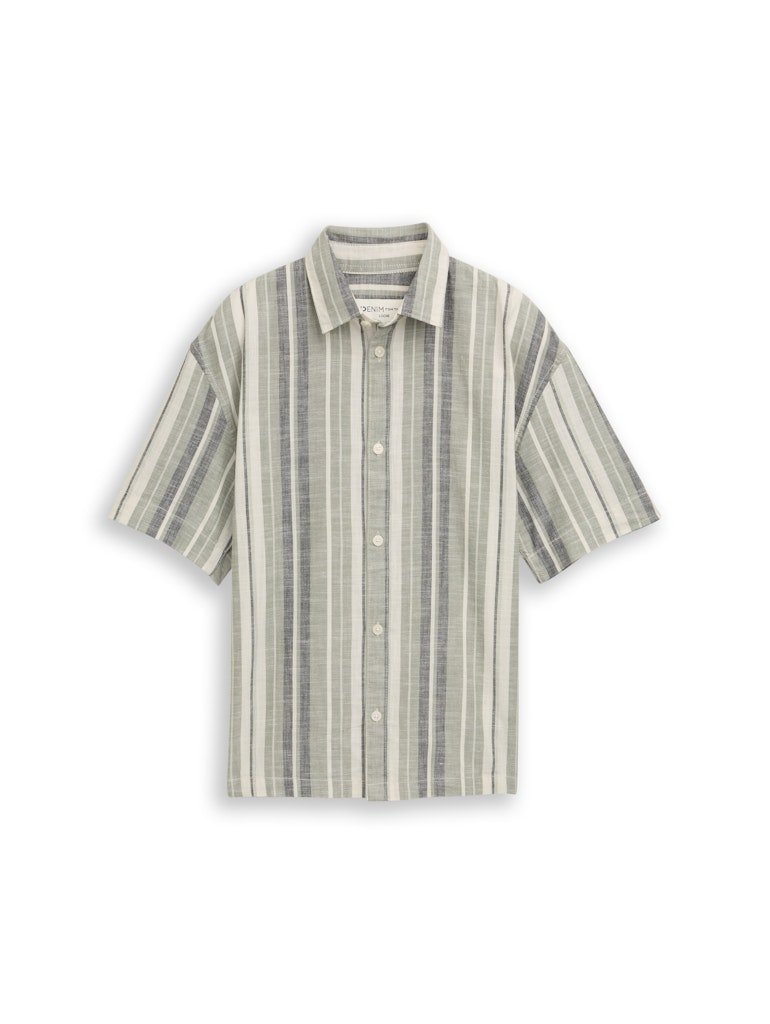 Tom Tailor denim Herren Hemden kurz Green Sea Spray