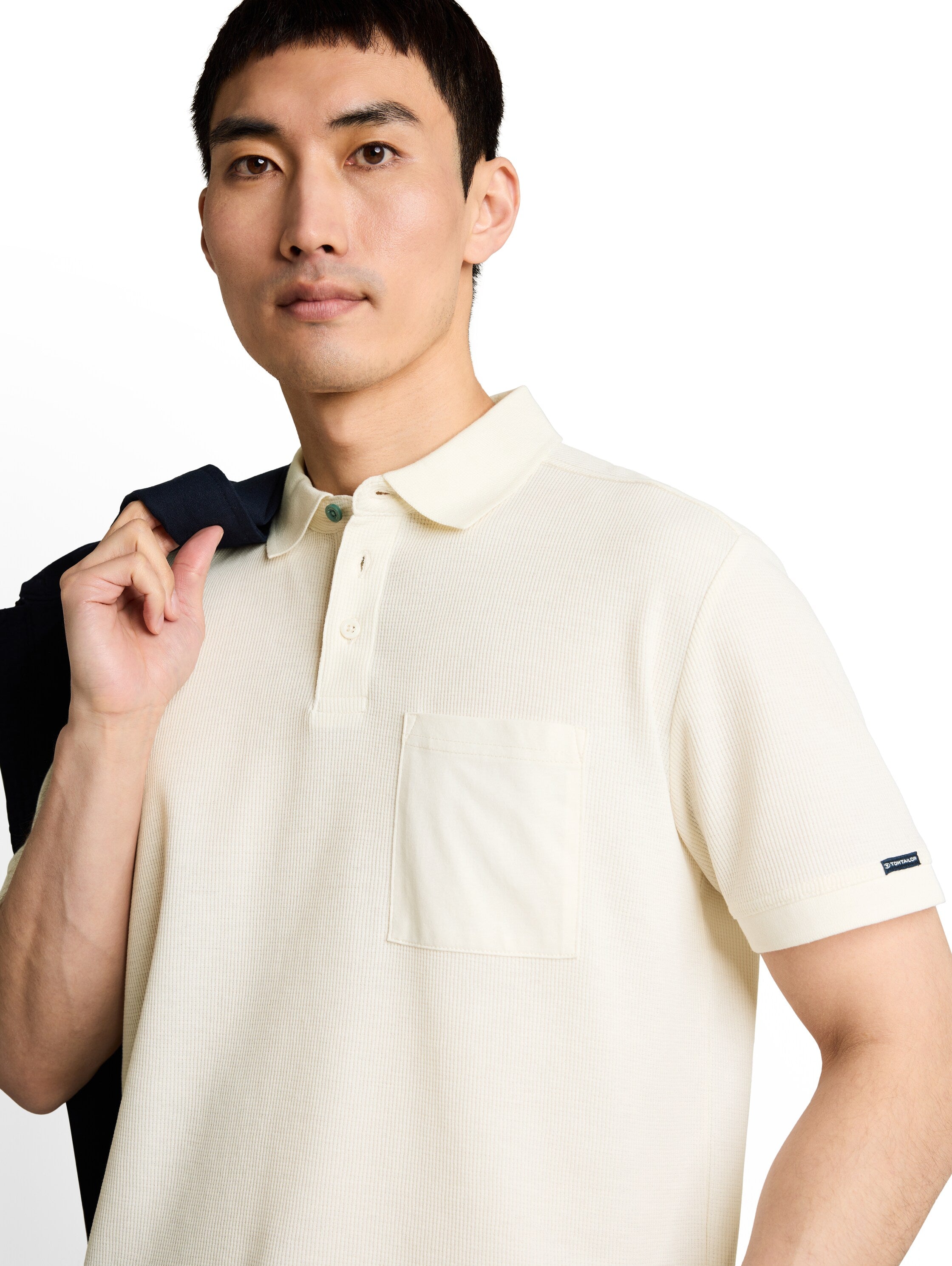 Tom Tailor Herren Polo-Shirts Gardenia White