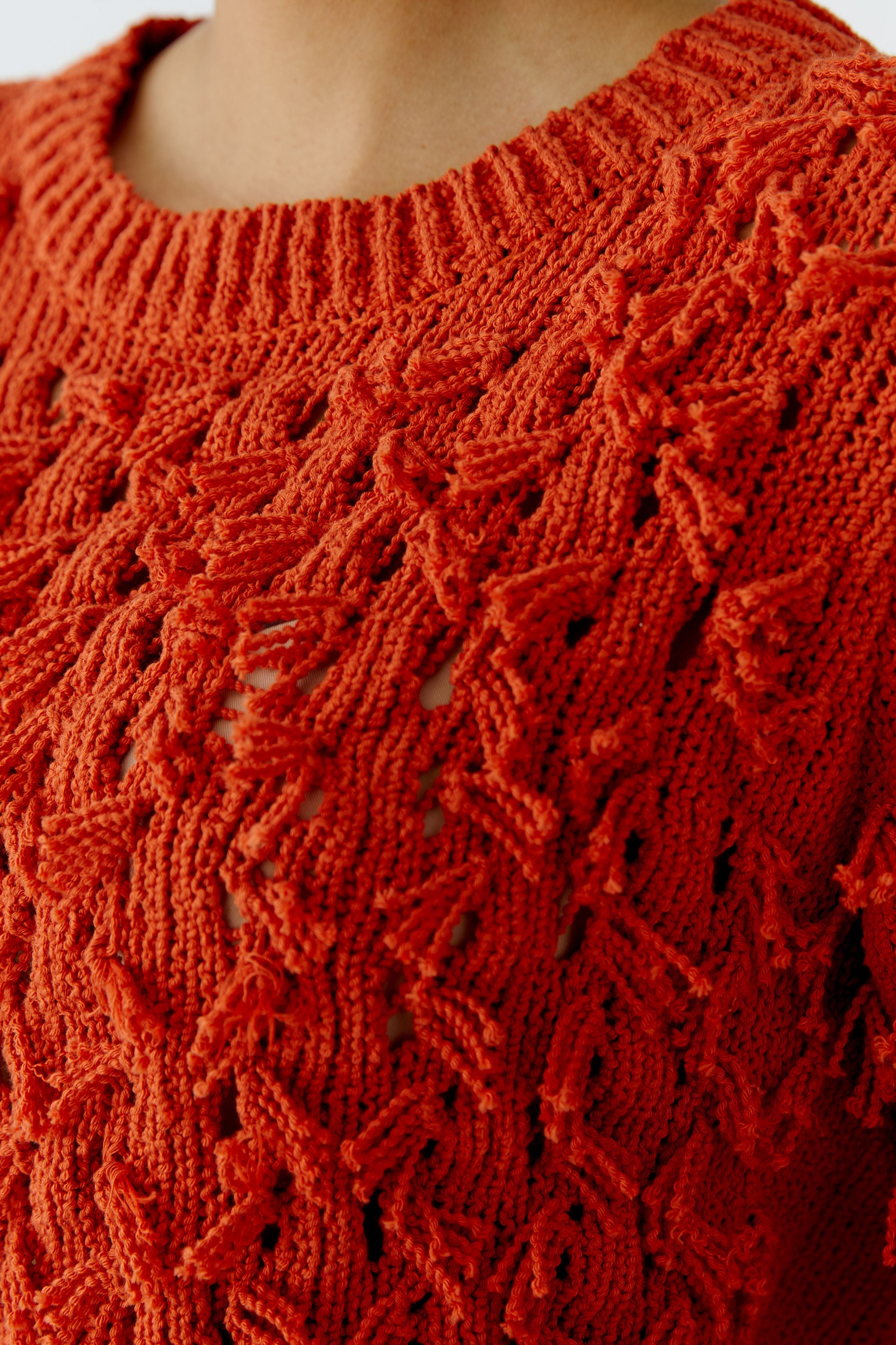 Oui Damen Pullover  Burnt Tang