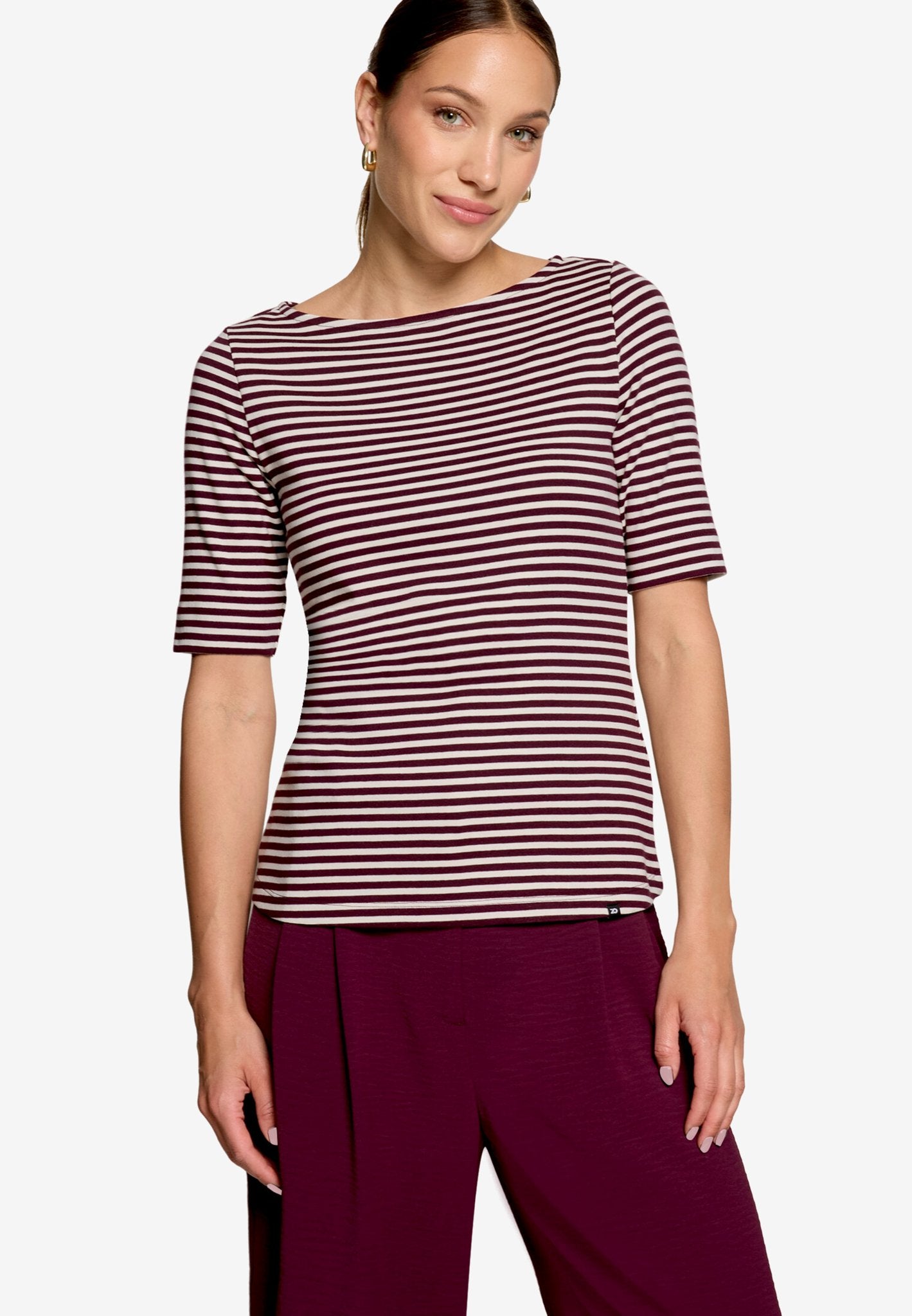 Zero Damen T-Shirts Dark Red/Cream
