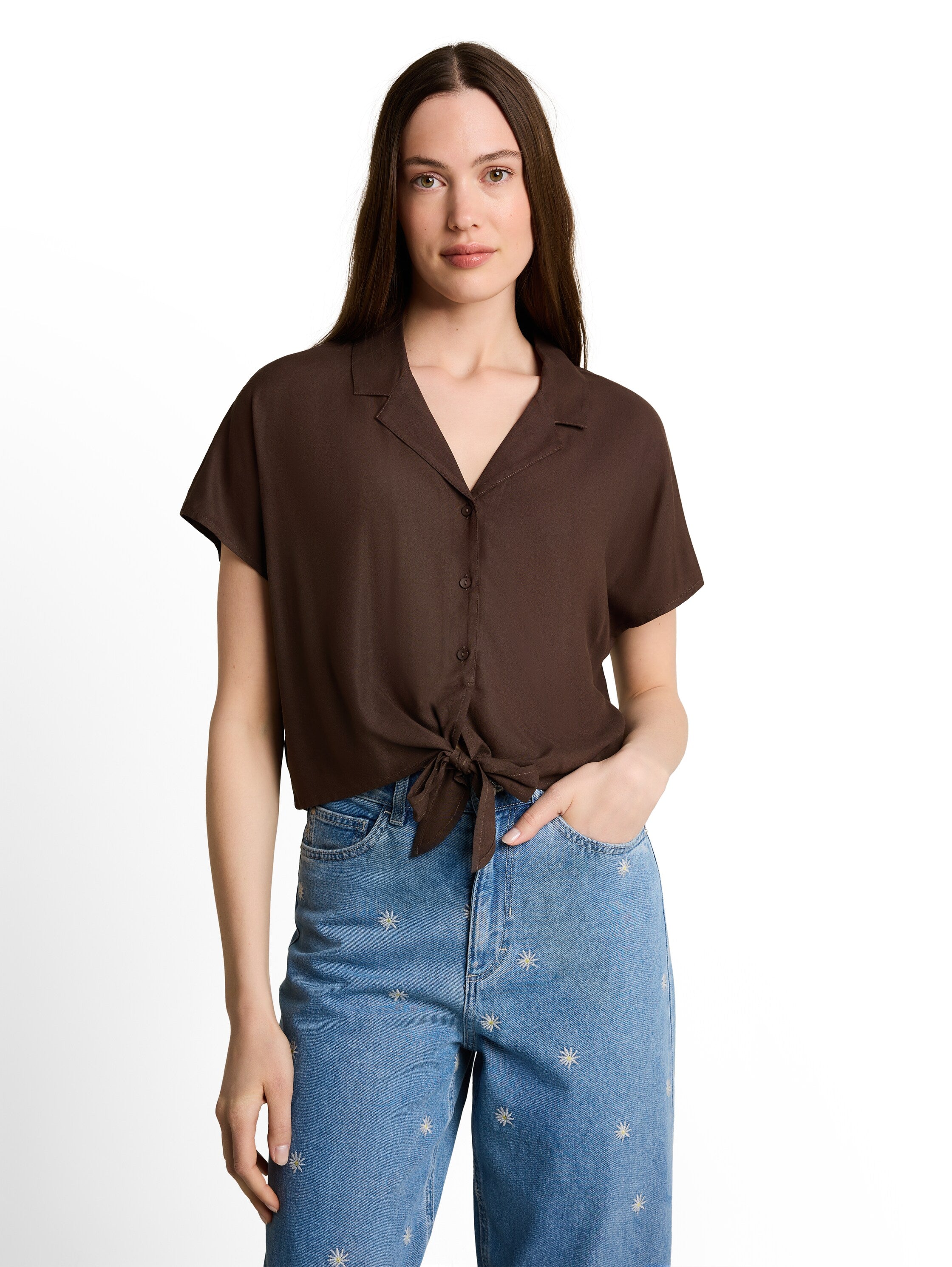 Tom Tailor denim Damen Blusen Cool Dark Brown