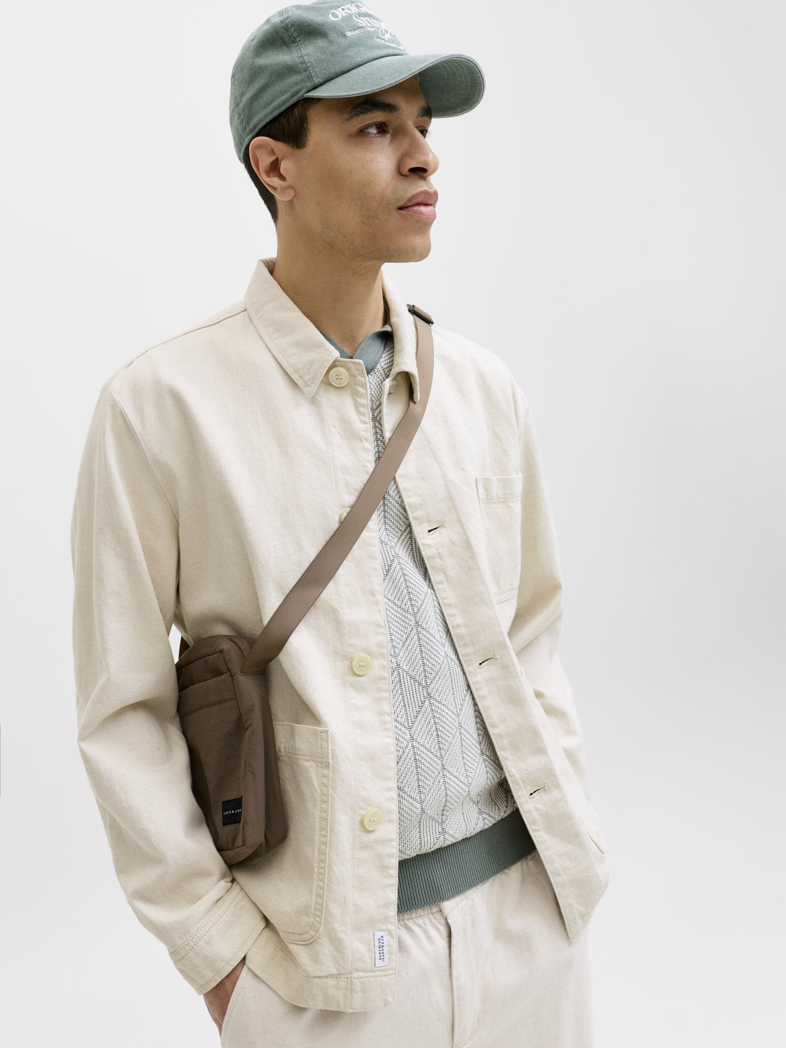 Jack & Jones Herren Hemden lang Ecru