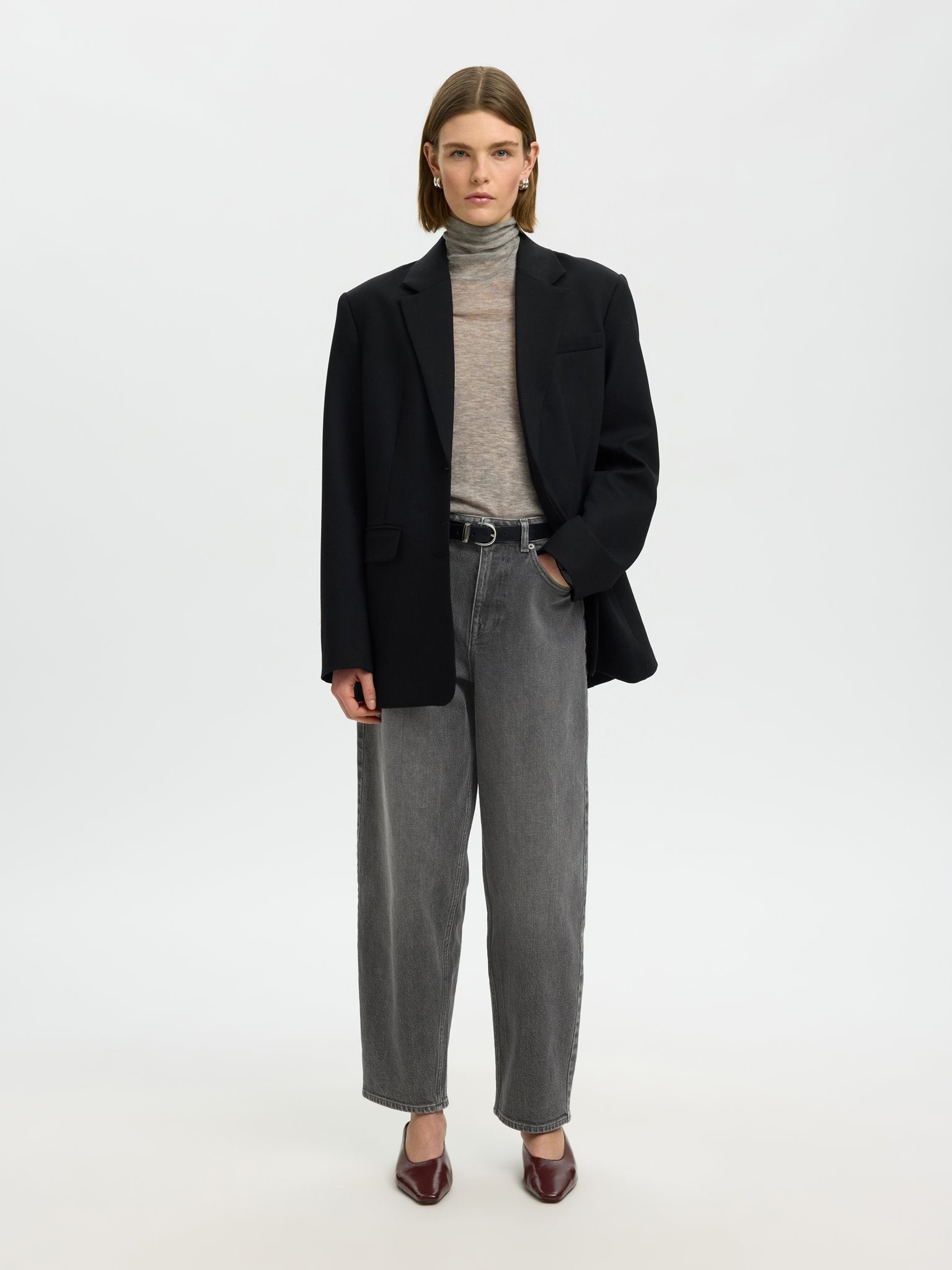 Selected Femme Damen Jeans Medium Grey Den
