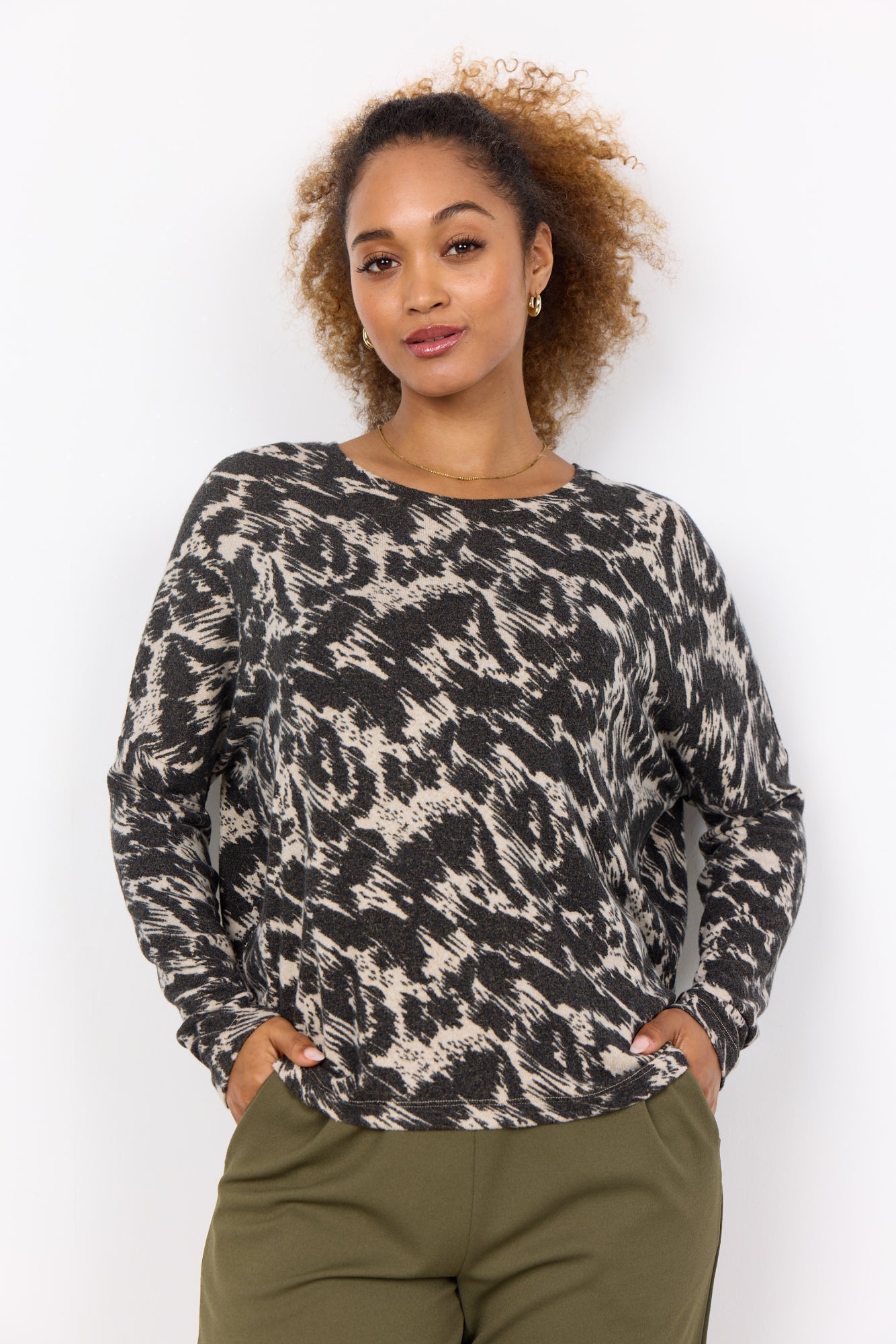 Soya Concept Damen Blusen Cream Melange C
