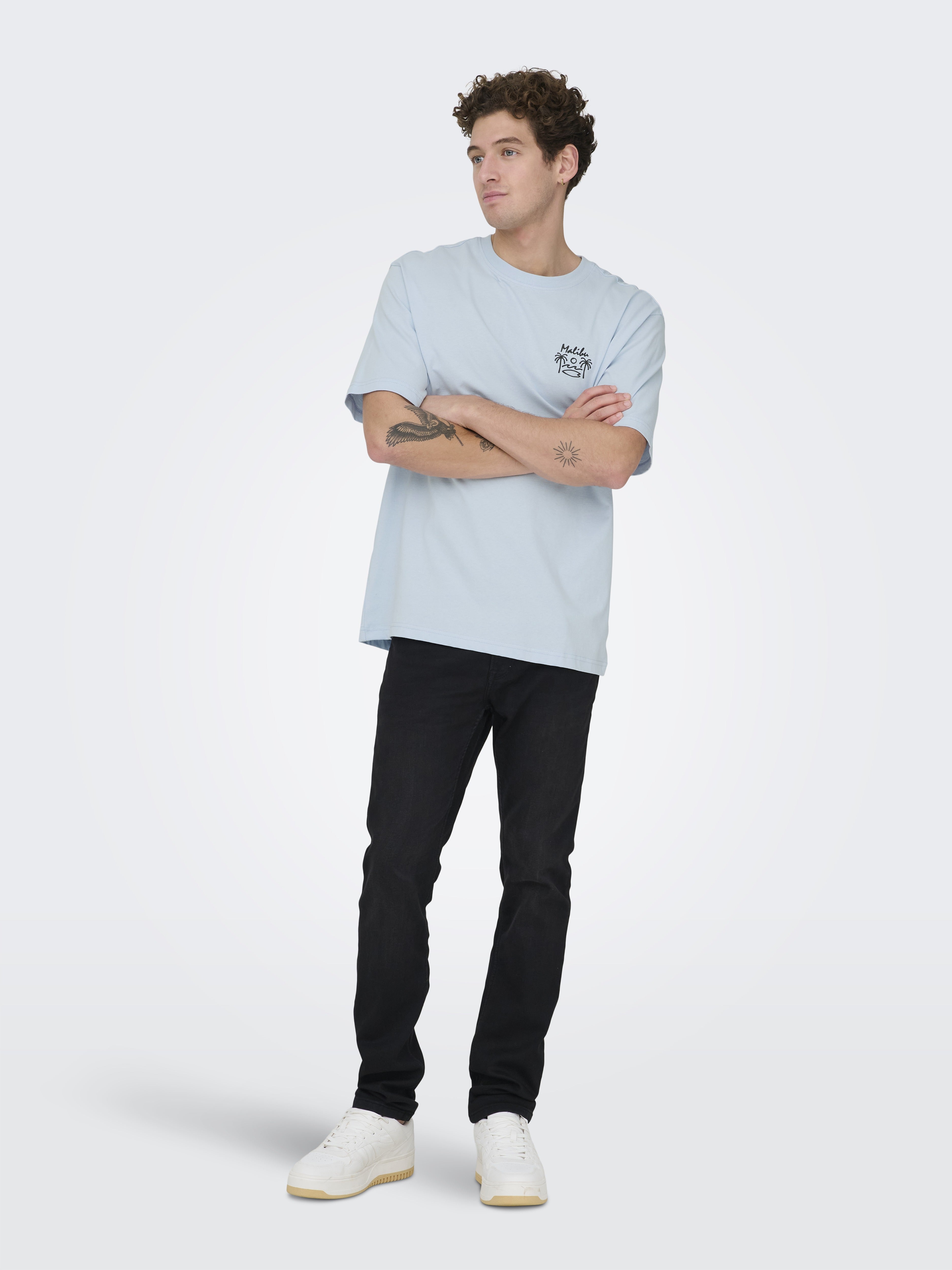Only & Sons Herren T-Shirts kurz Skyway/Malibu B