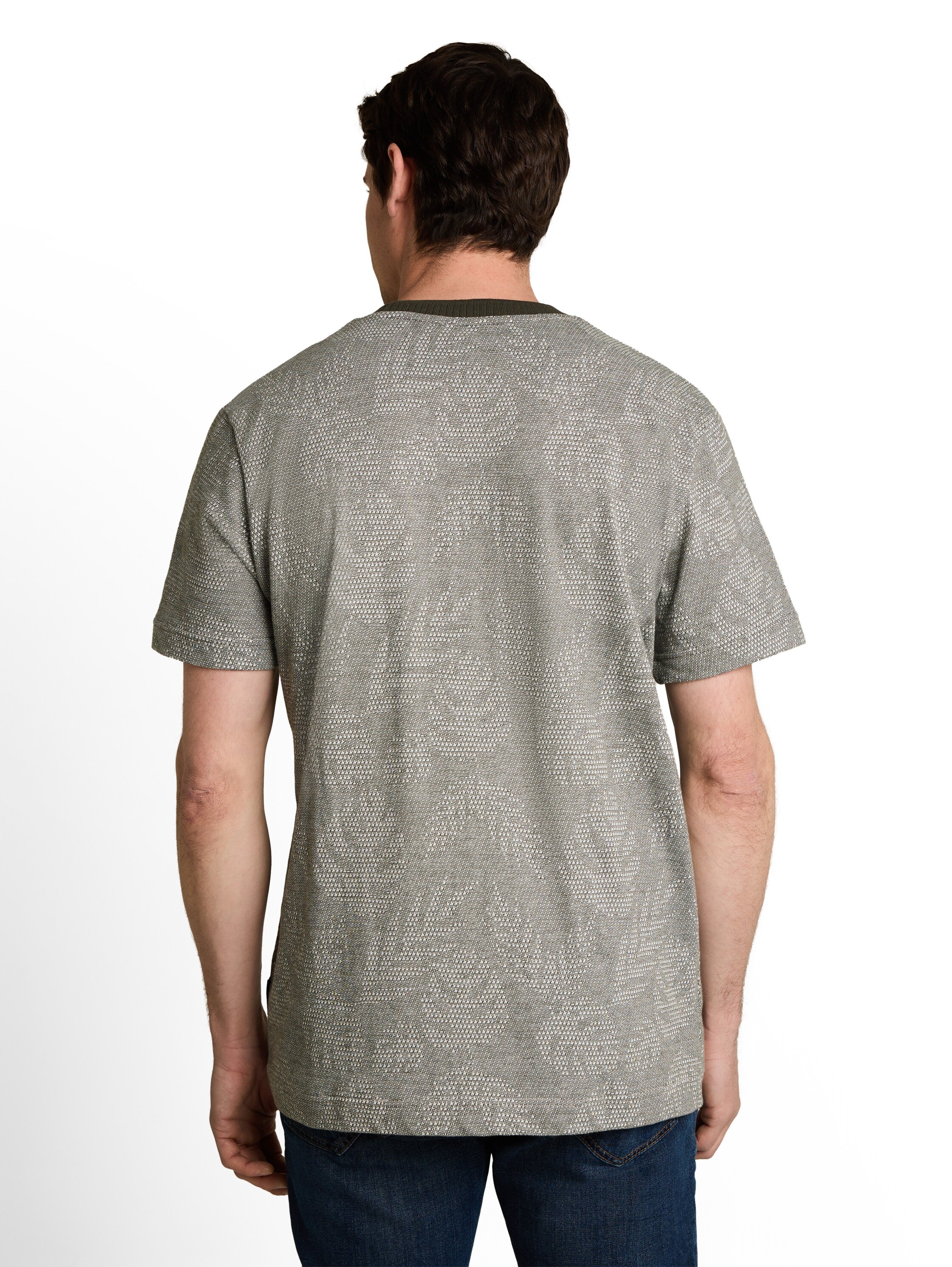 Tom Tailor Herren T-Shirts kurz Green Leaf Jacq