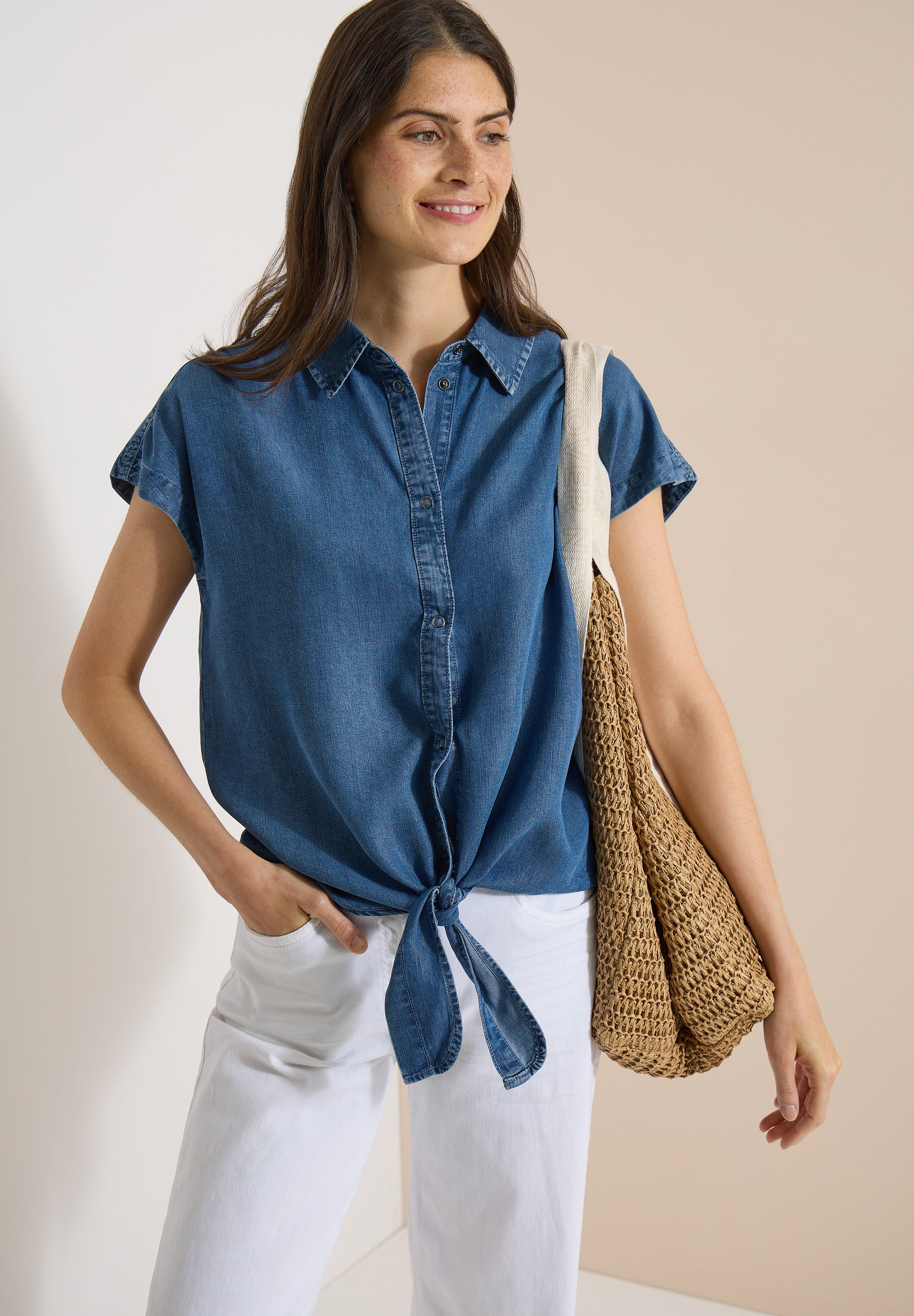 Cecil Damen Blusen  Mid Blue