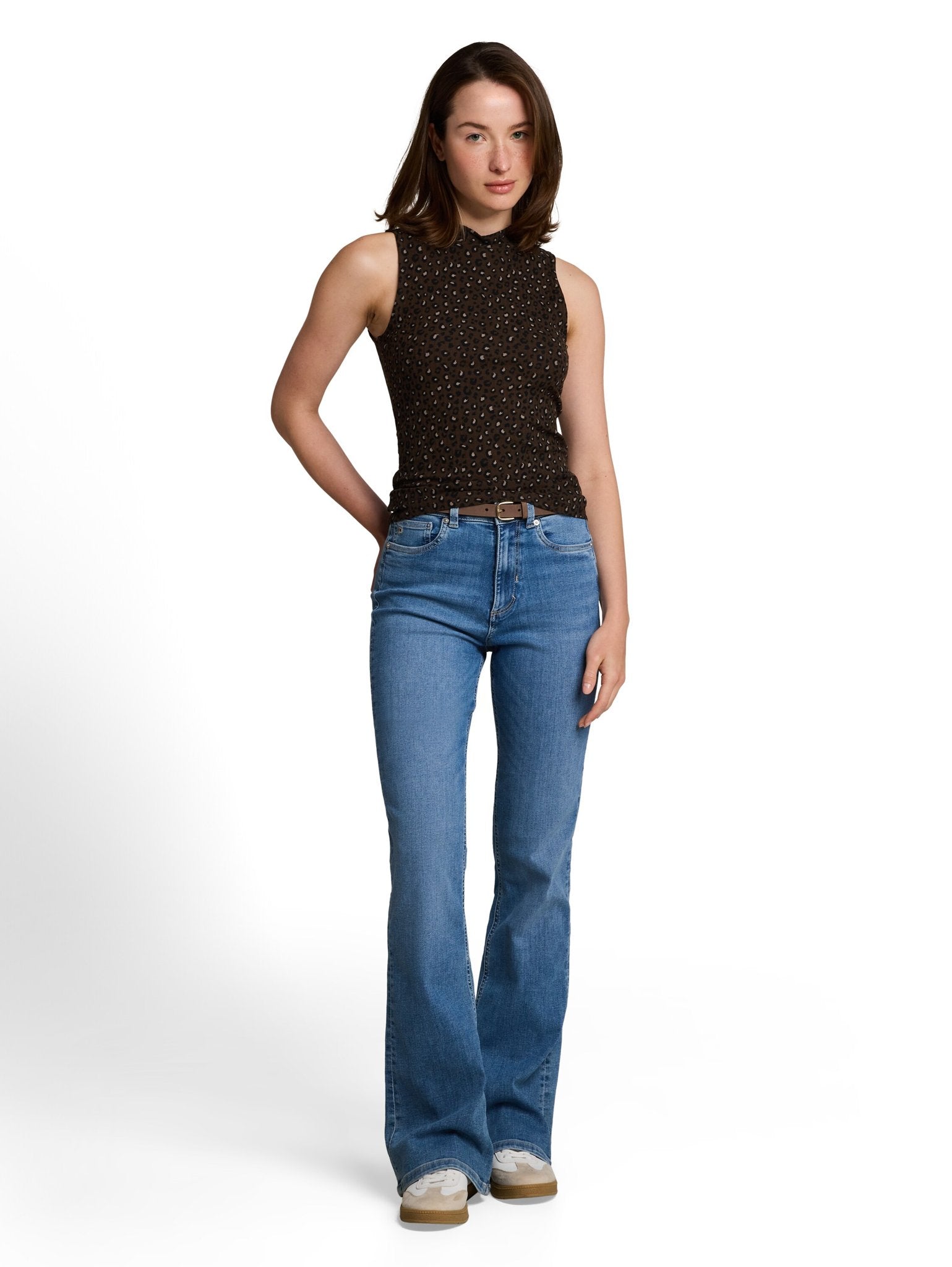 Tom Tailor denim Damen T-Shirts Brown Black Leo