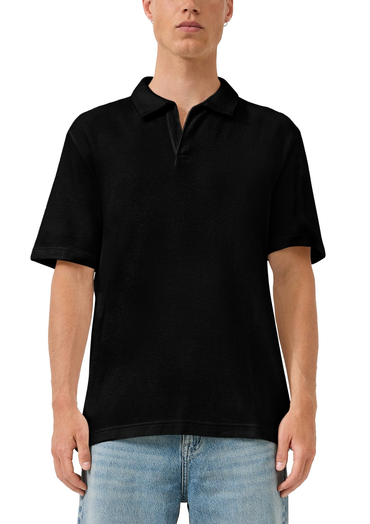 QS by S.Oliver Herren Polo-Shirts Grey/Black
