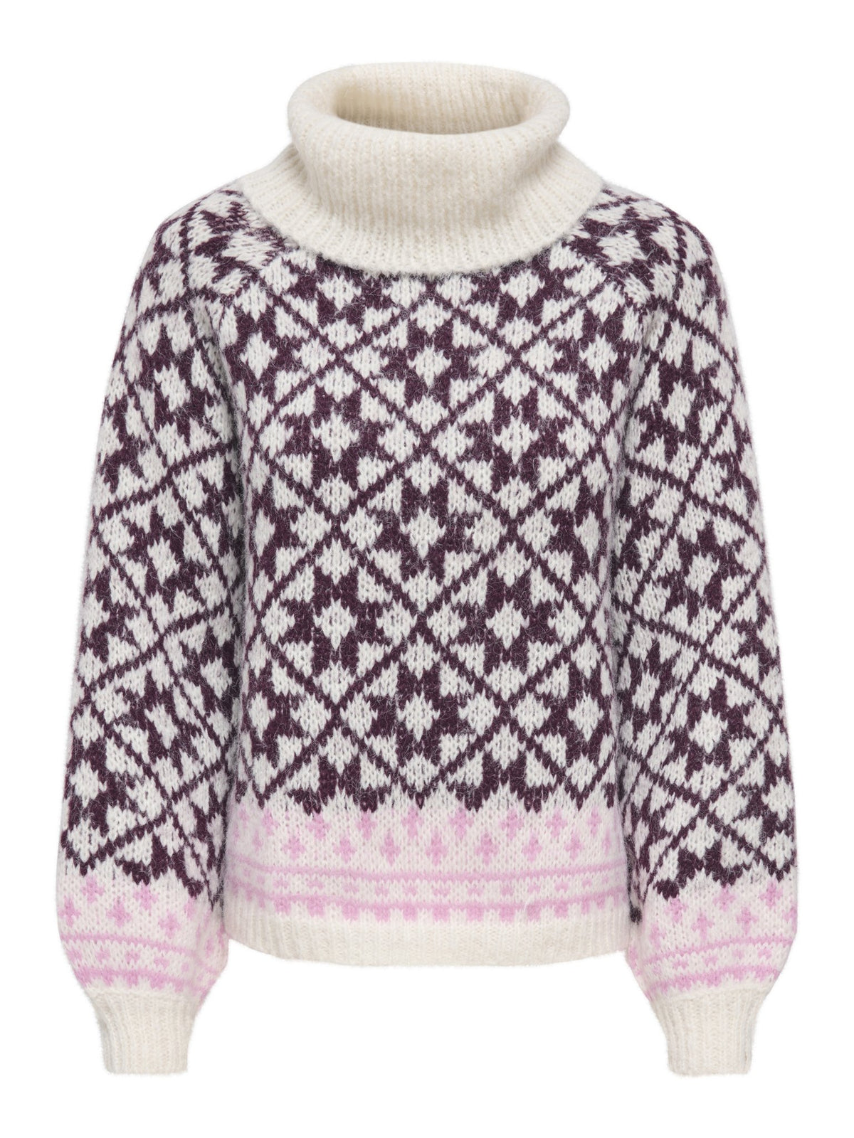 Only Damen Pullover Birch/Fig/Cycla