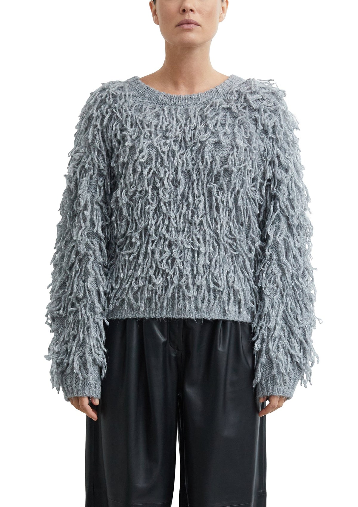 Comma Damen Pullover W Grey/Black