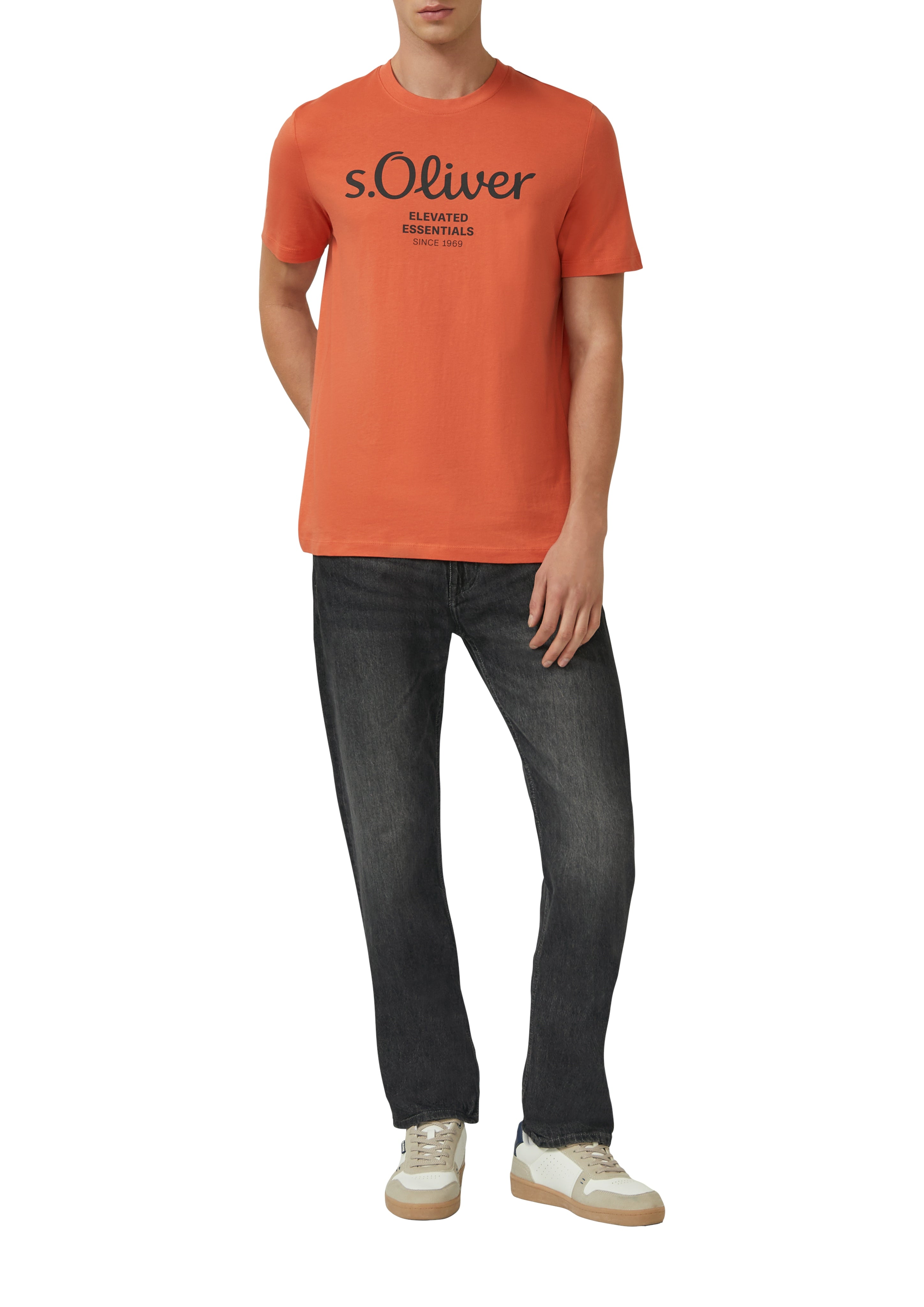 S. Oliver red Herren T-Shirts kurz Red