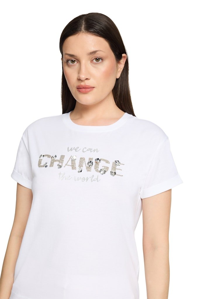 Betty & Co Damen T-Shirts Patch White/Sil