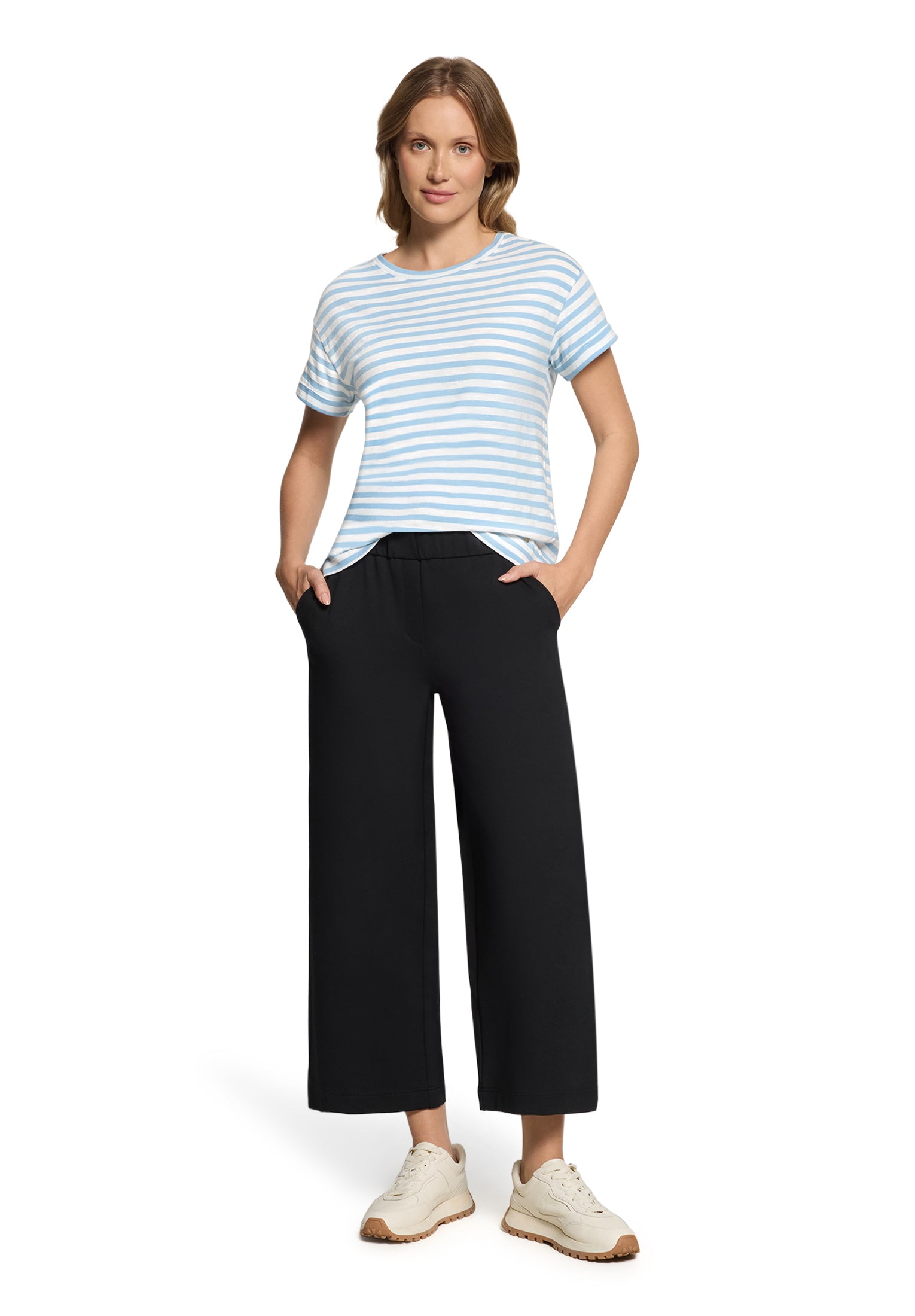 Betty & Co Damen T-Shirts Cream/Light Blu