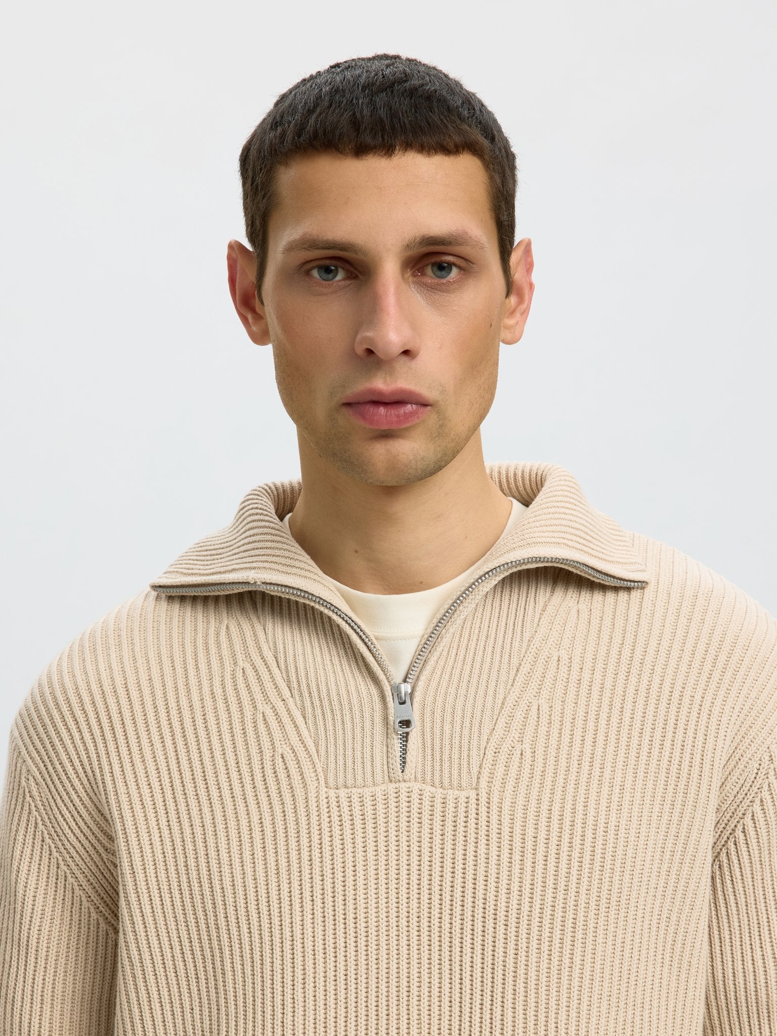 Selected homme Herren Pullover Oatmeal