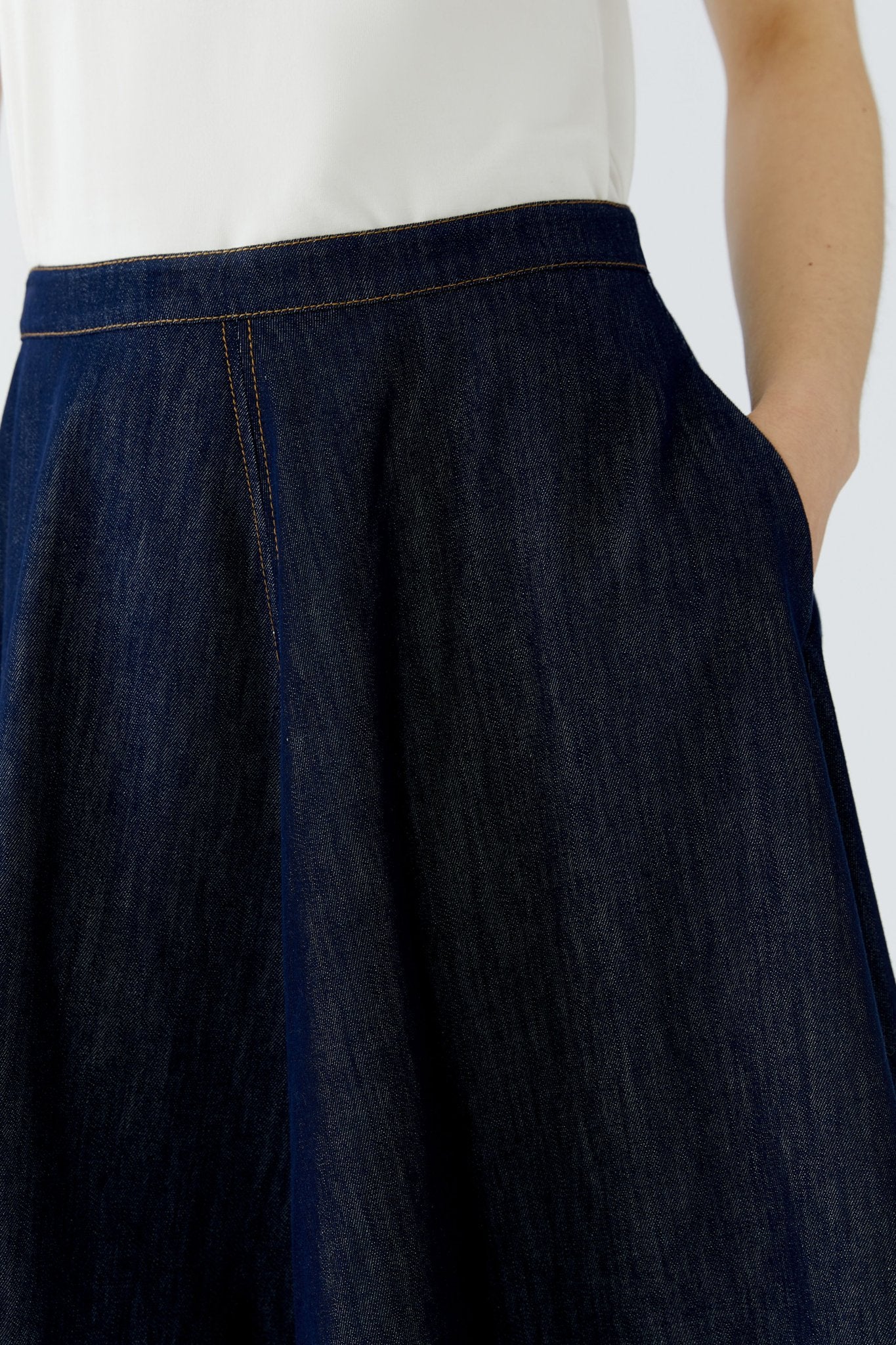 Oui Damen Rock Raw Denim