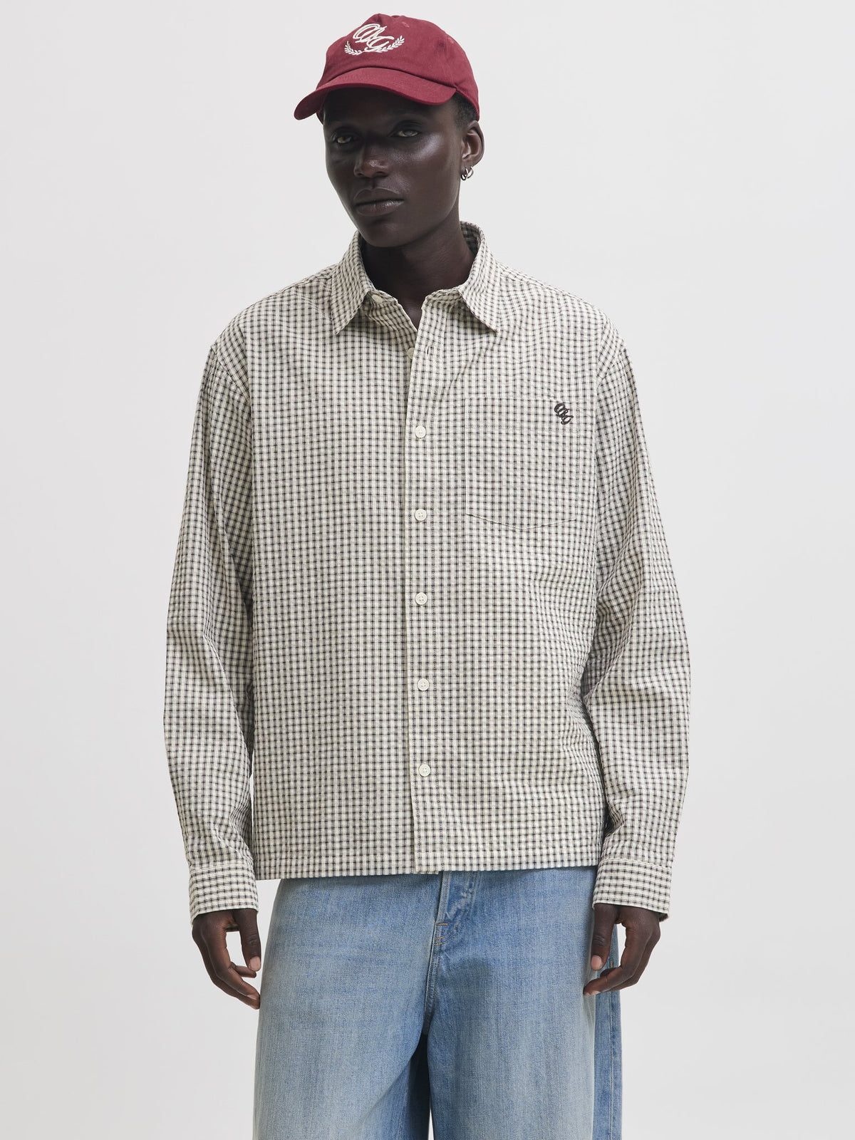 Jack & Jones Herren Hemden lang Cloud Dancer/Ch