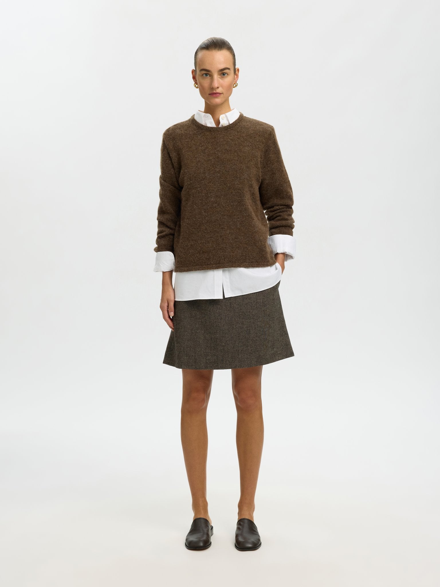 Selected Femme Damen Pullover Dachshund/Melan