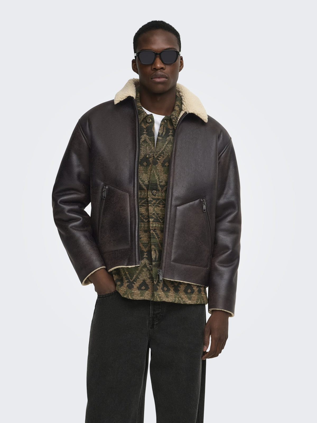 Only & Sons Herren Jacken Hot Fudge/Ecru