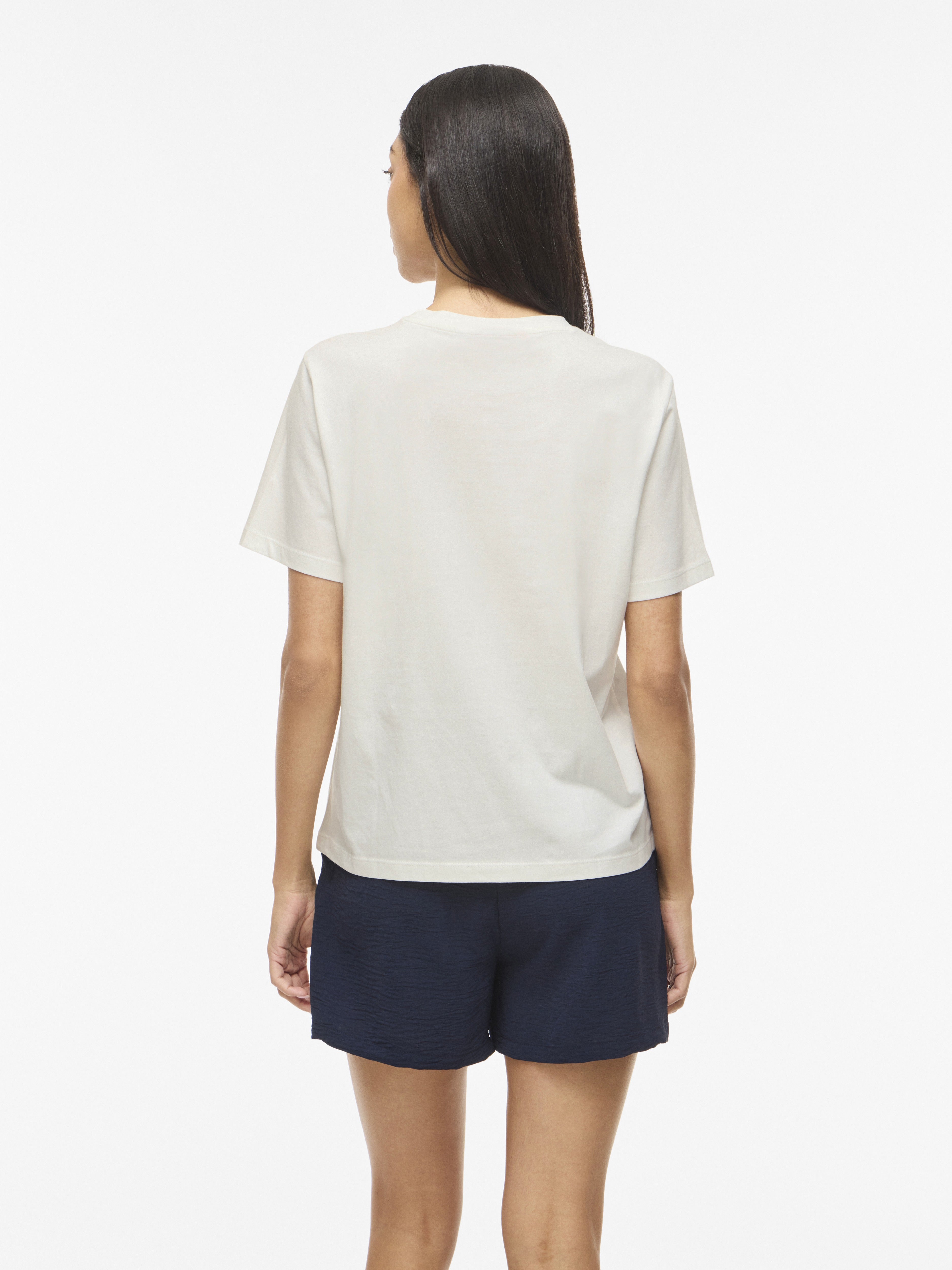 Vila Damen T-Shirts Snow White/Posi