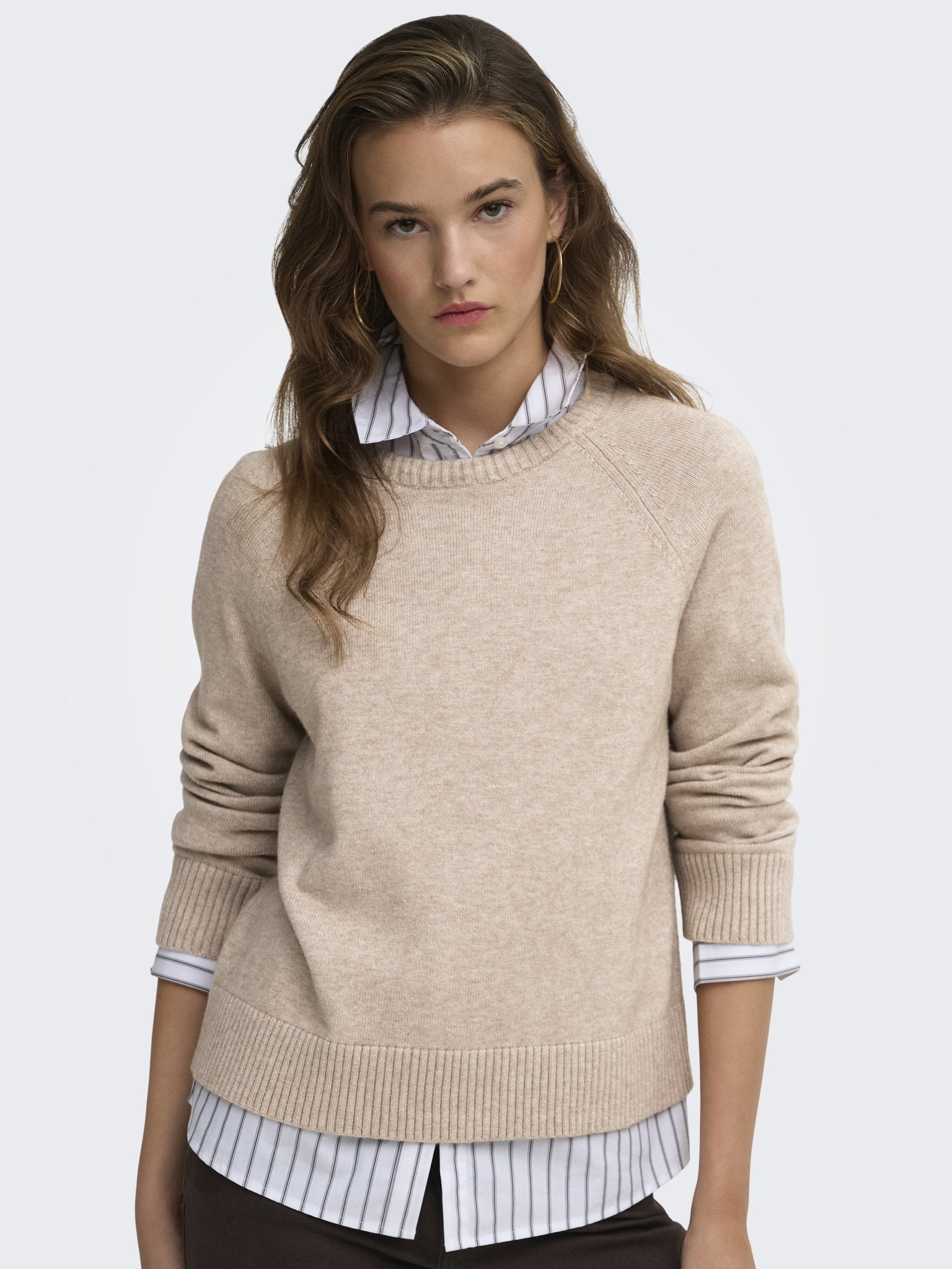 only Damen Pullover Mocha Meringue/