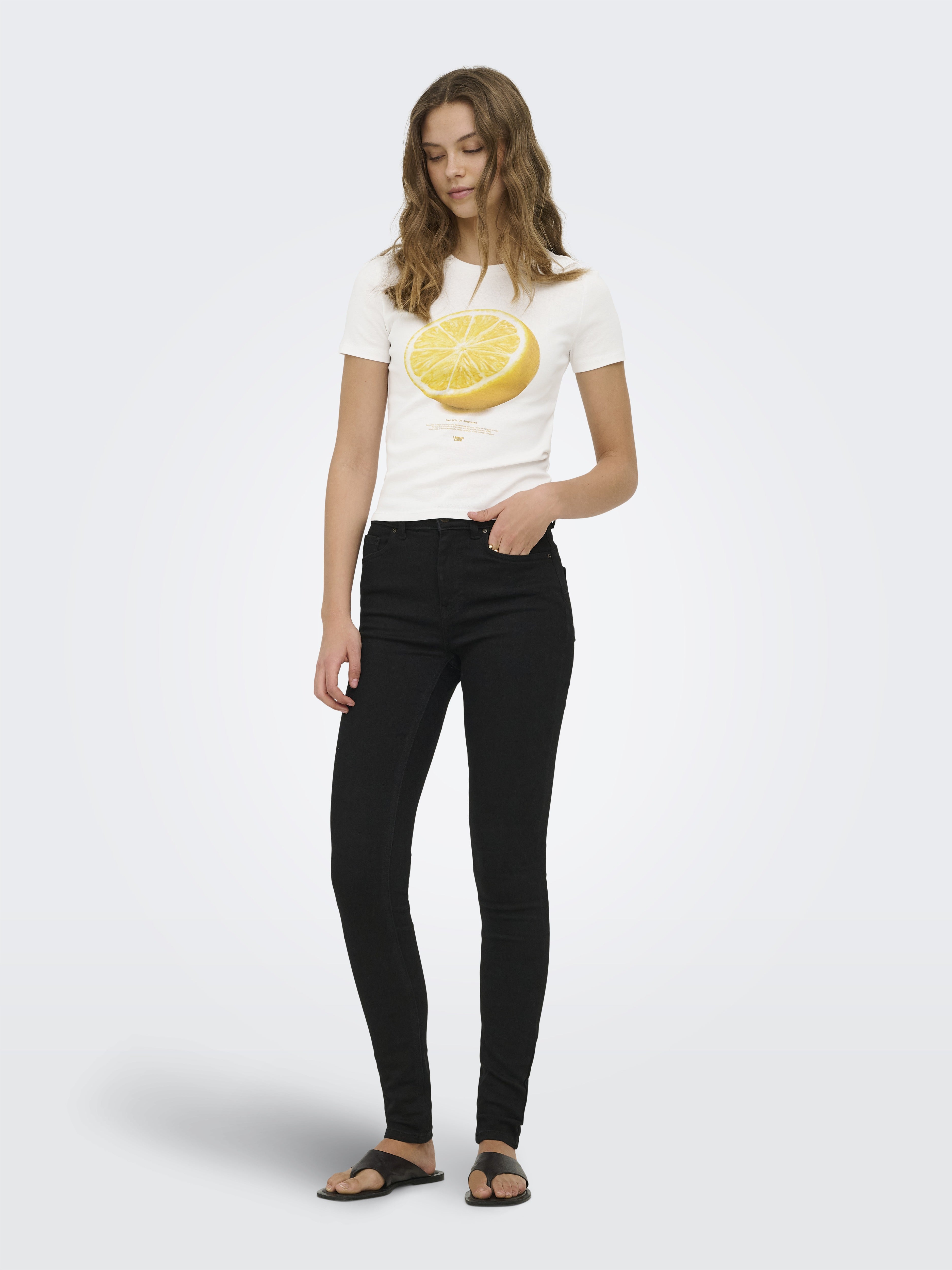 Only Damen T-Shirts Cloud Dancer/Le