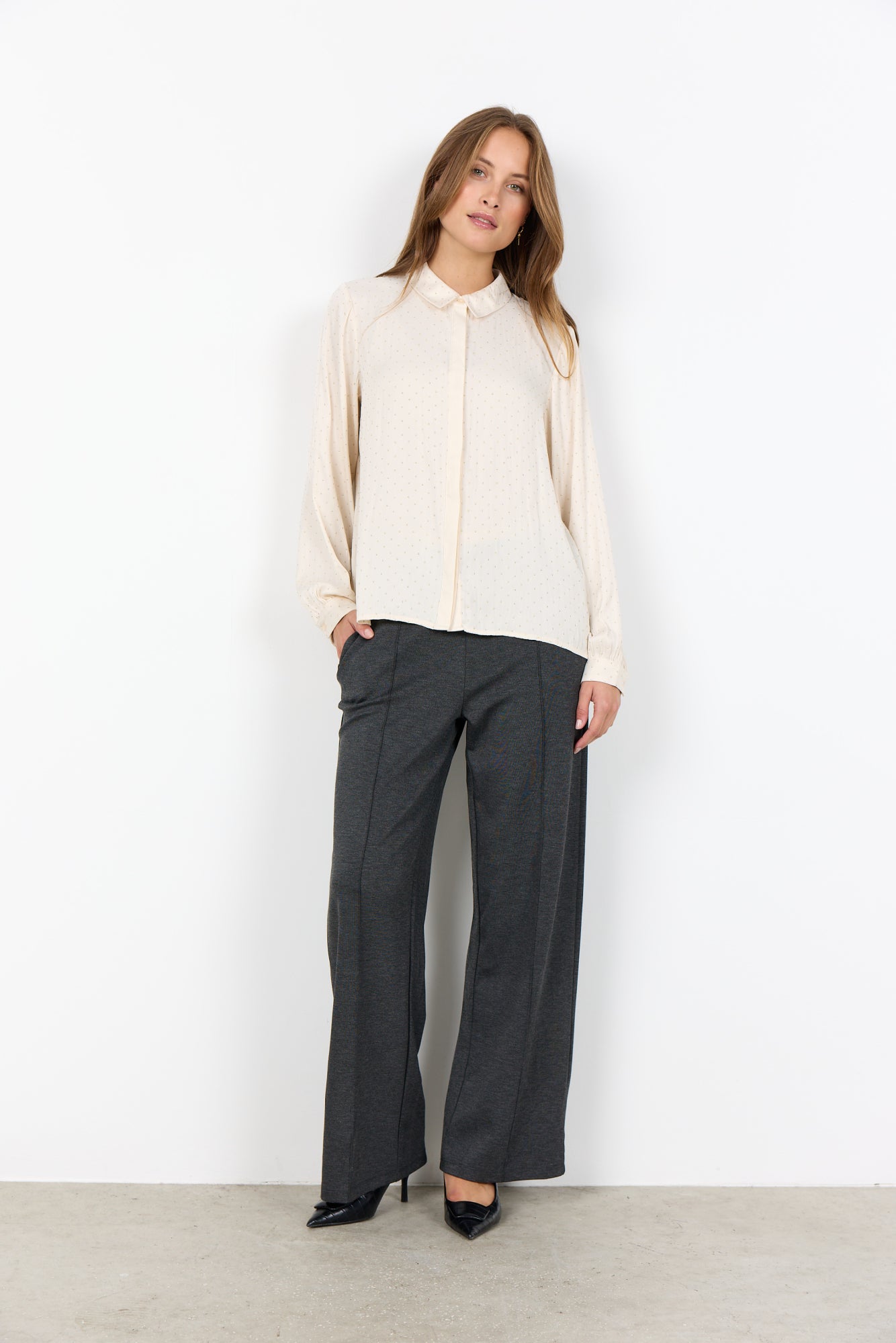 Soya Concept Damen T-Shirts Cream Combi