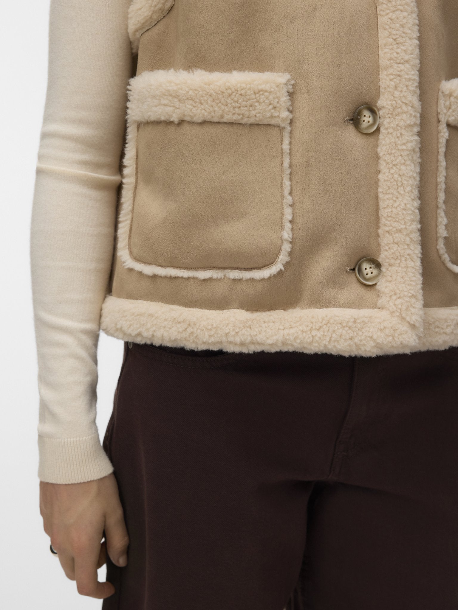 Vero Moda Damen Indoorwesten Silver Mink/Oat