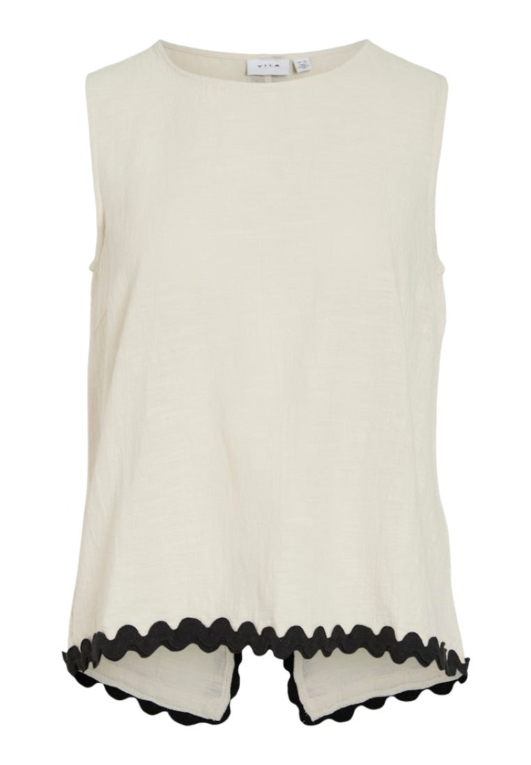 Vila Damen Tops Birch/Black Bea