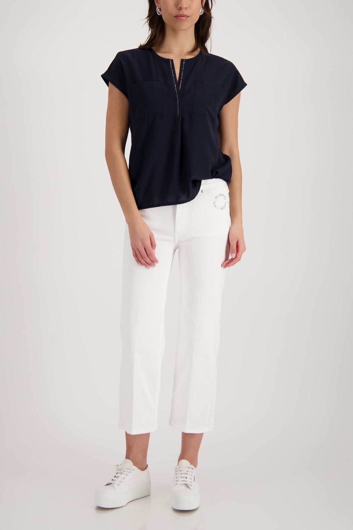 Monari Damen T-Shirts  Marine