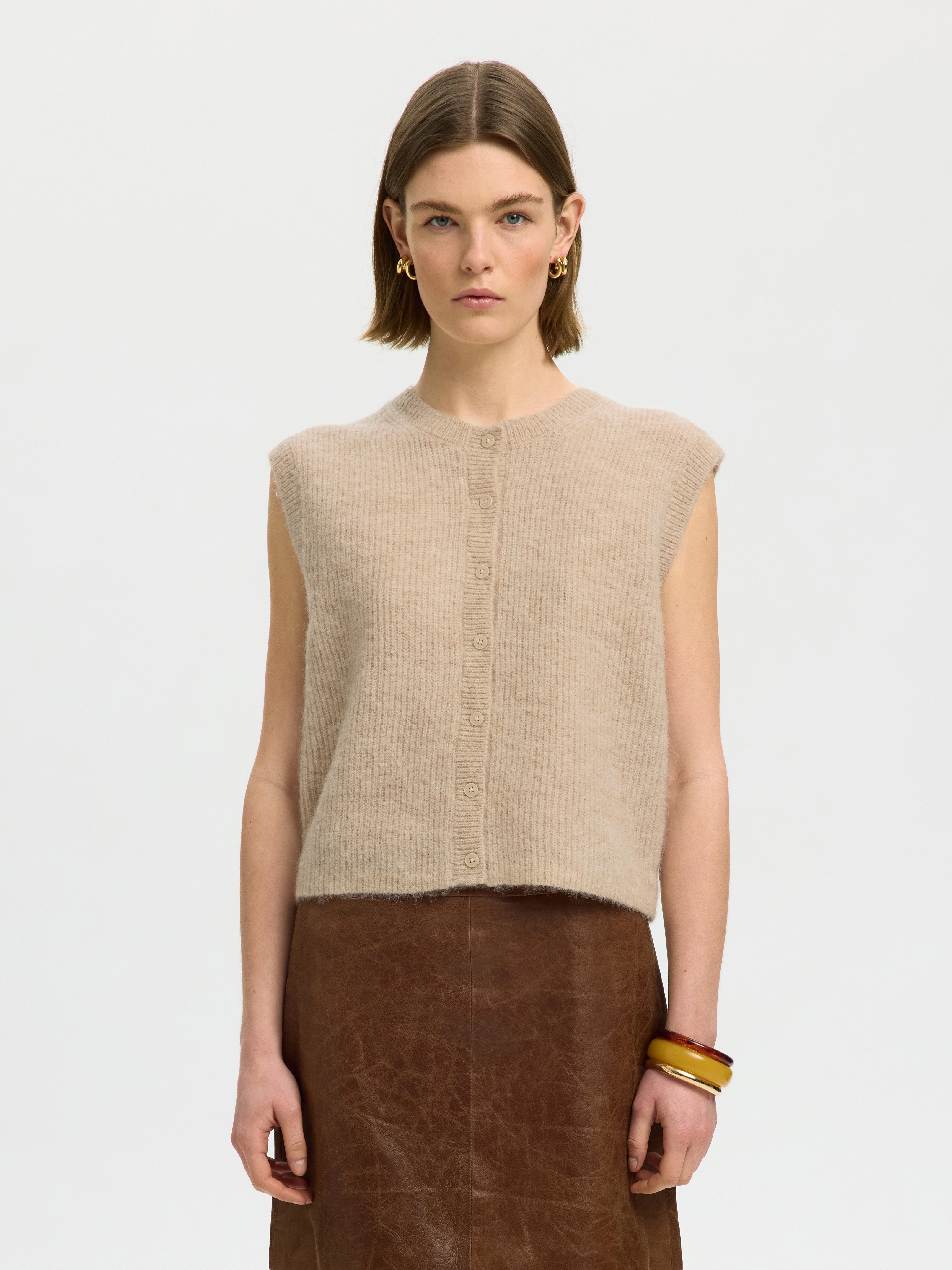 Selected Femme Damen Pullover Birch/Melange