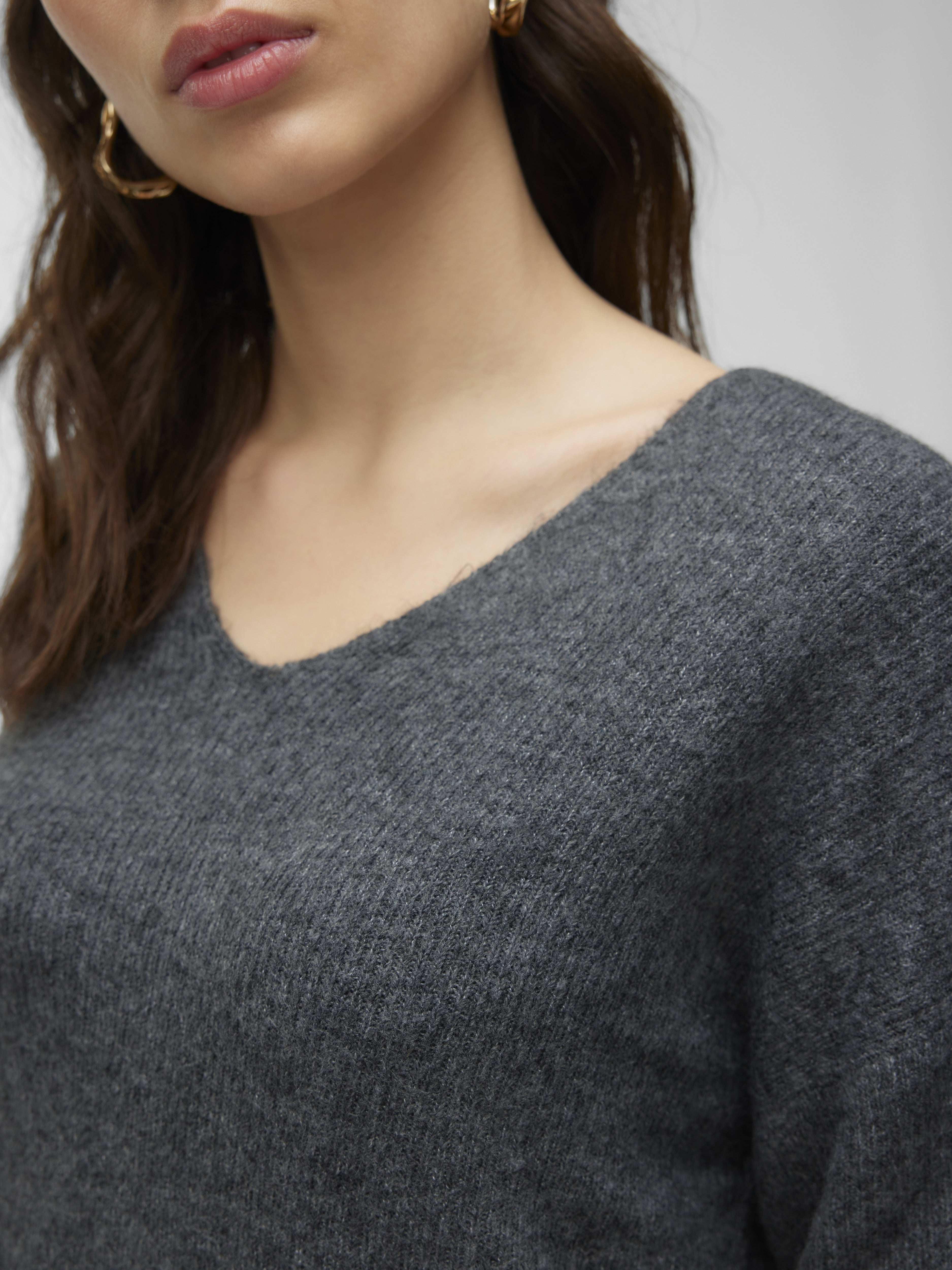 Vero Moda Damen Pullover Medium Grey Mel