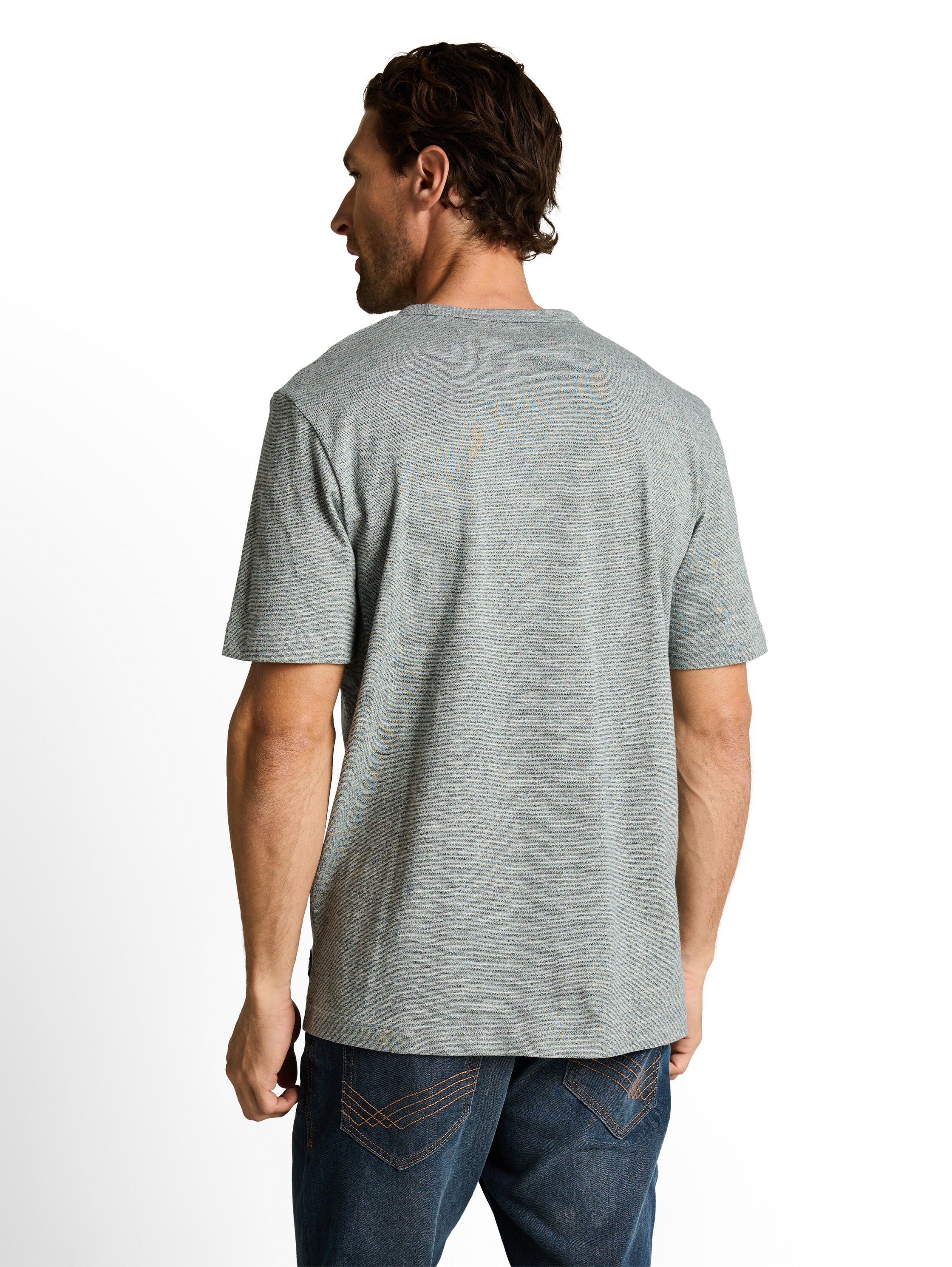 Tom Tailor Herren T-Shirts kurz Green Navy Inje