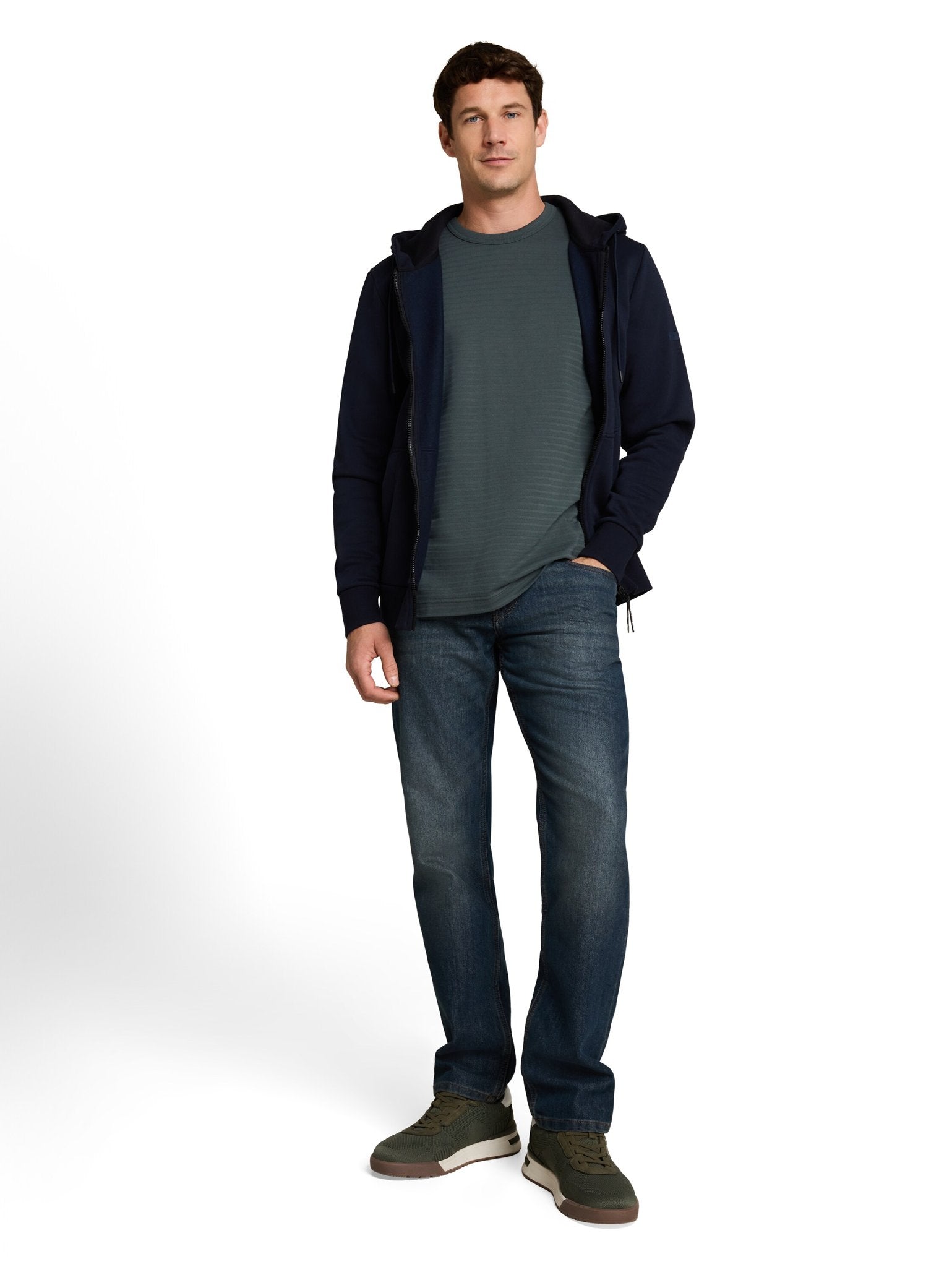 Tom Tailor Herren T-Shirts kurz Darkest Olive