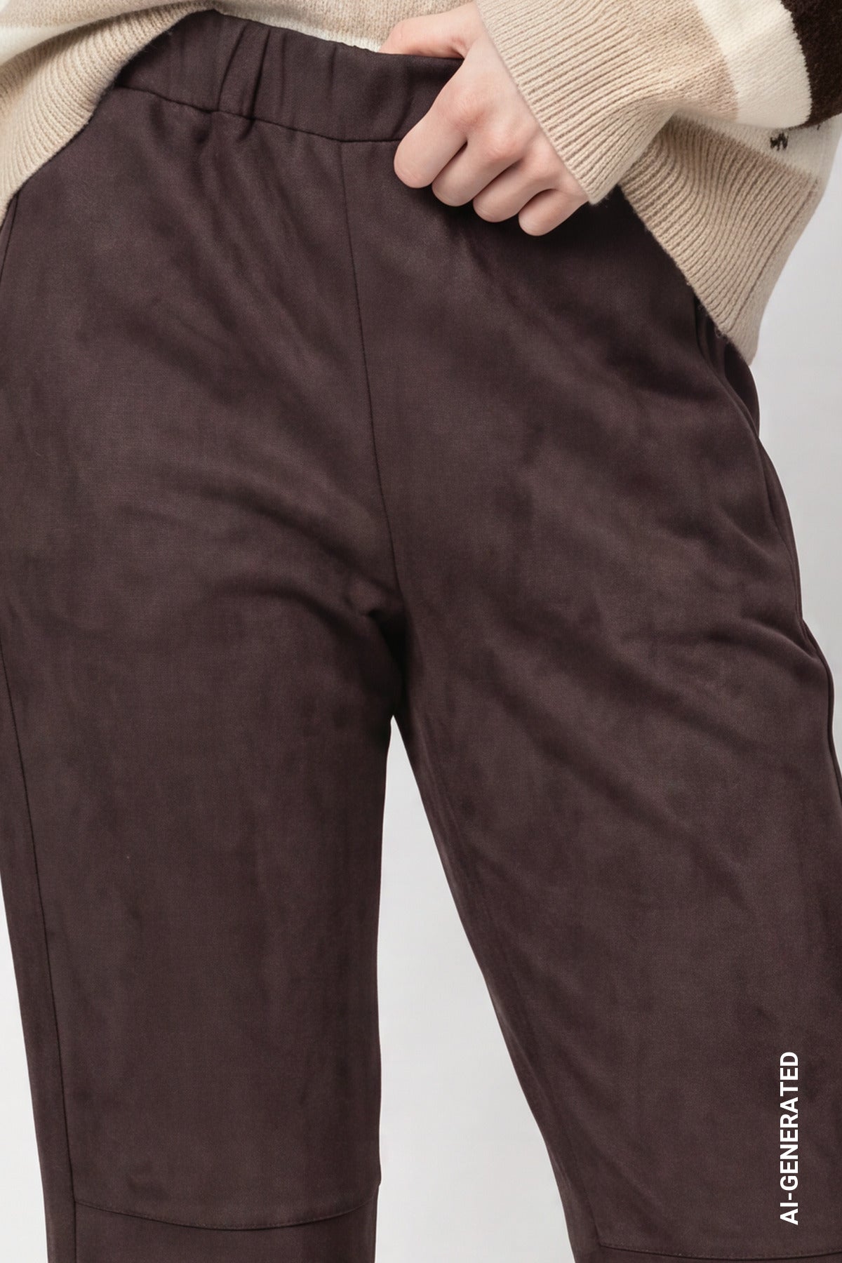 Monari Damen Hosen Black Coffe
