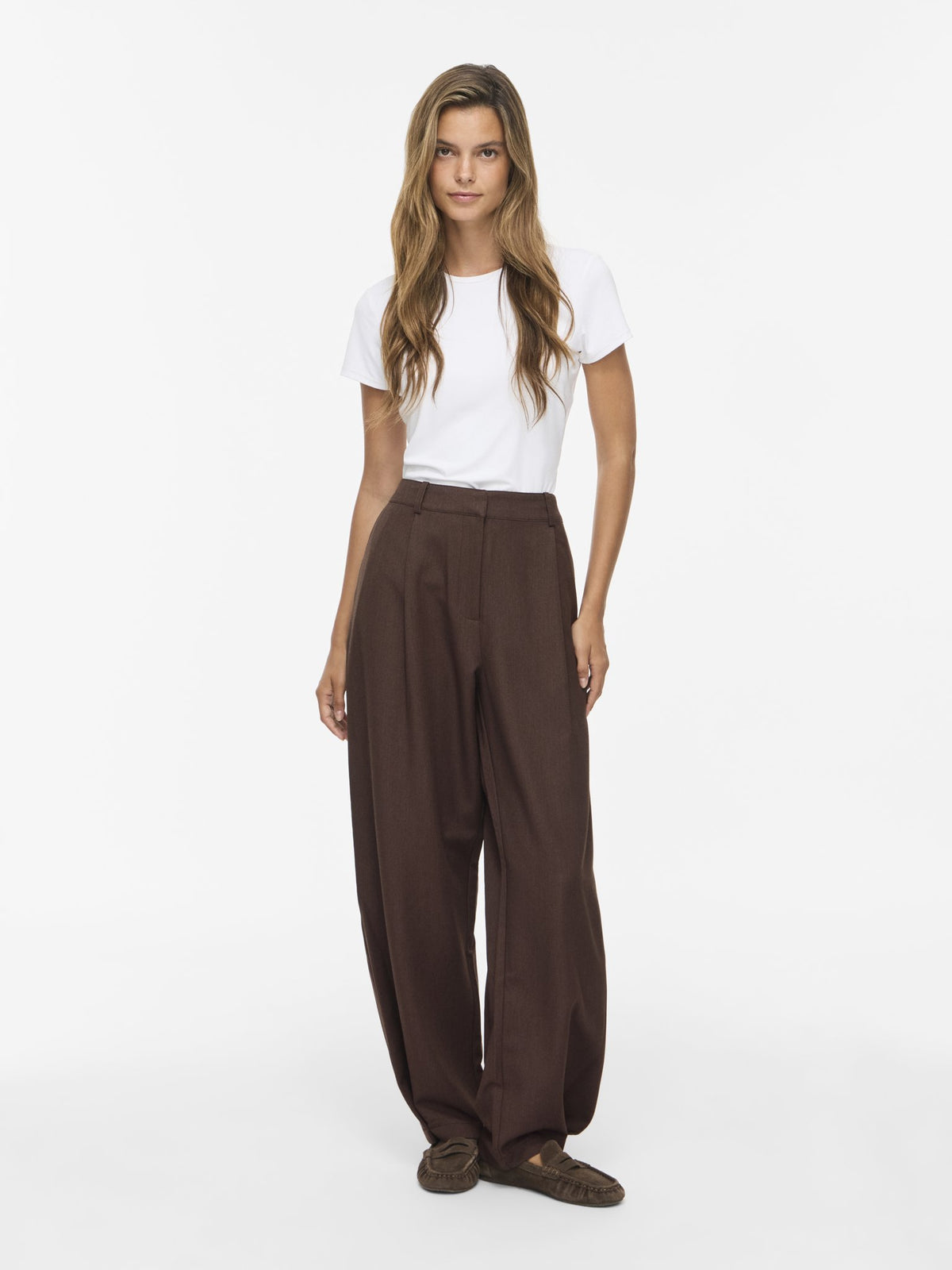 Vila Damen Hosen Coffee Bean/Mel