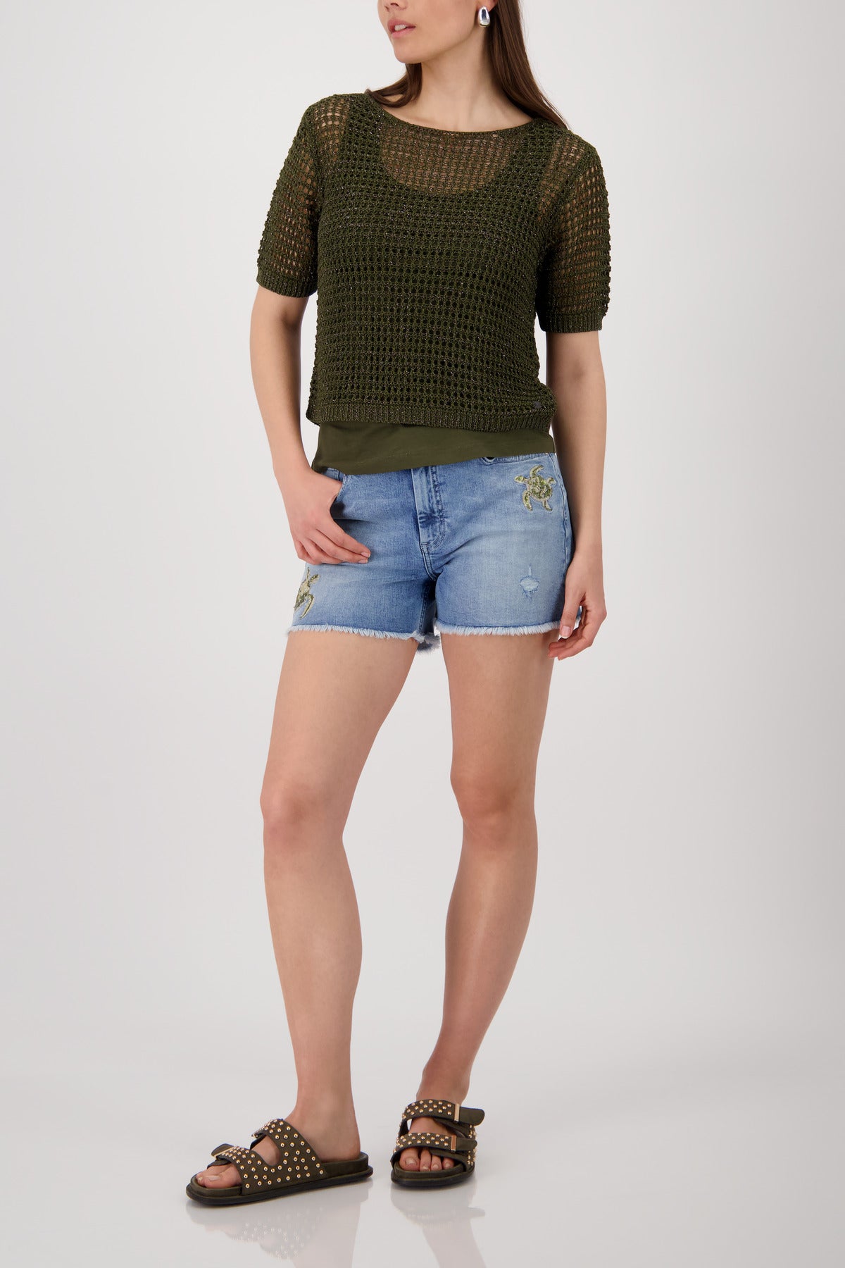 Monari Damen Pullover  Olive