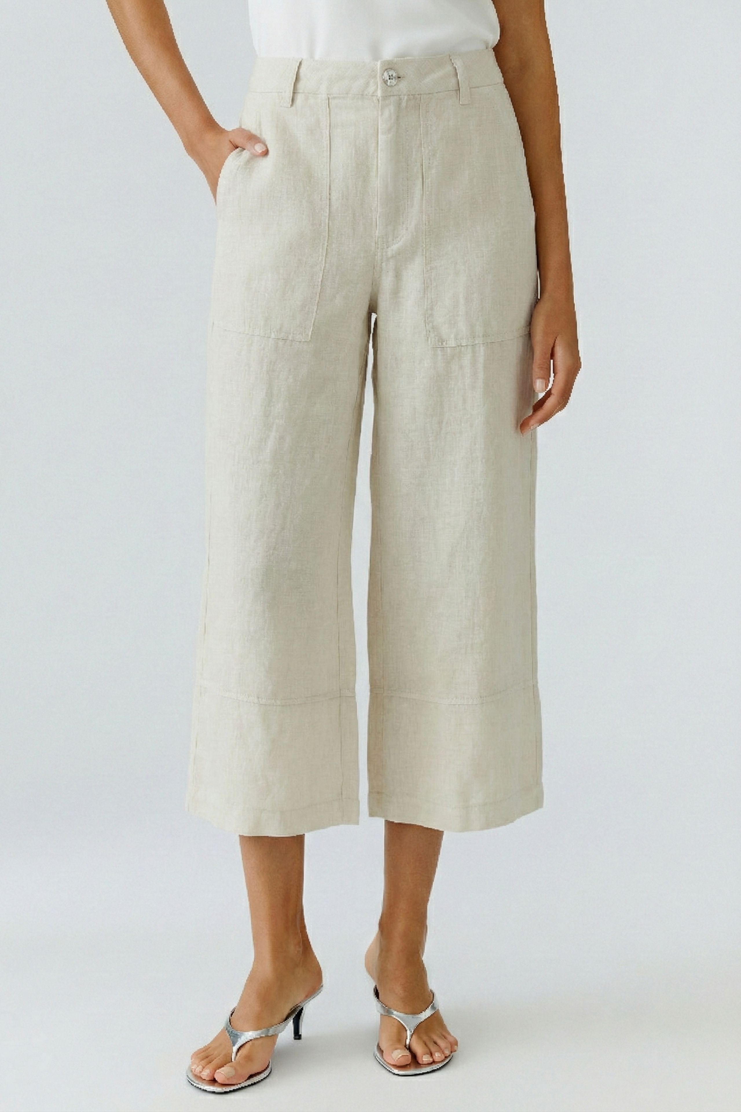 Oui Damen Jeans  Biscuit