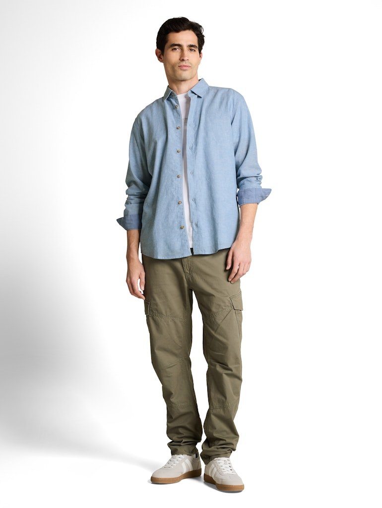 Tom Tailor Herren Hemden lang Bleeched Blue C