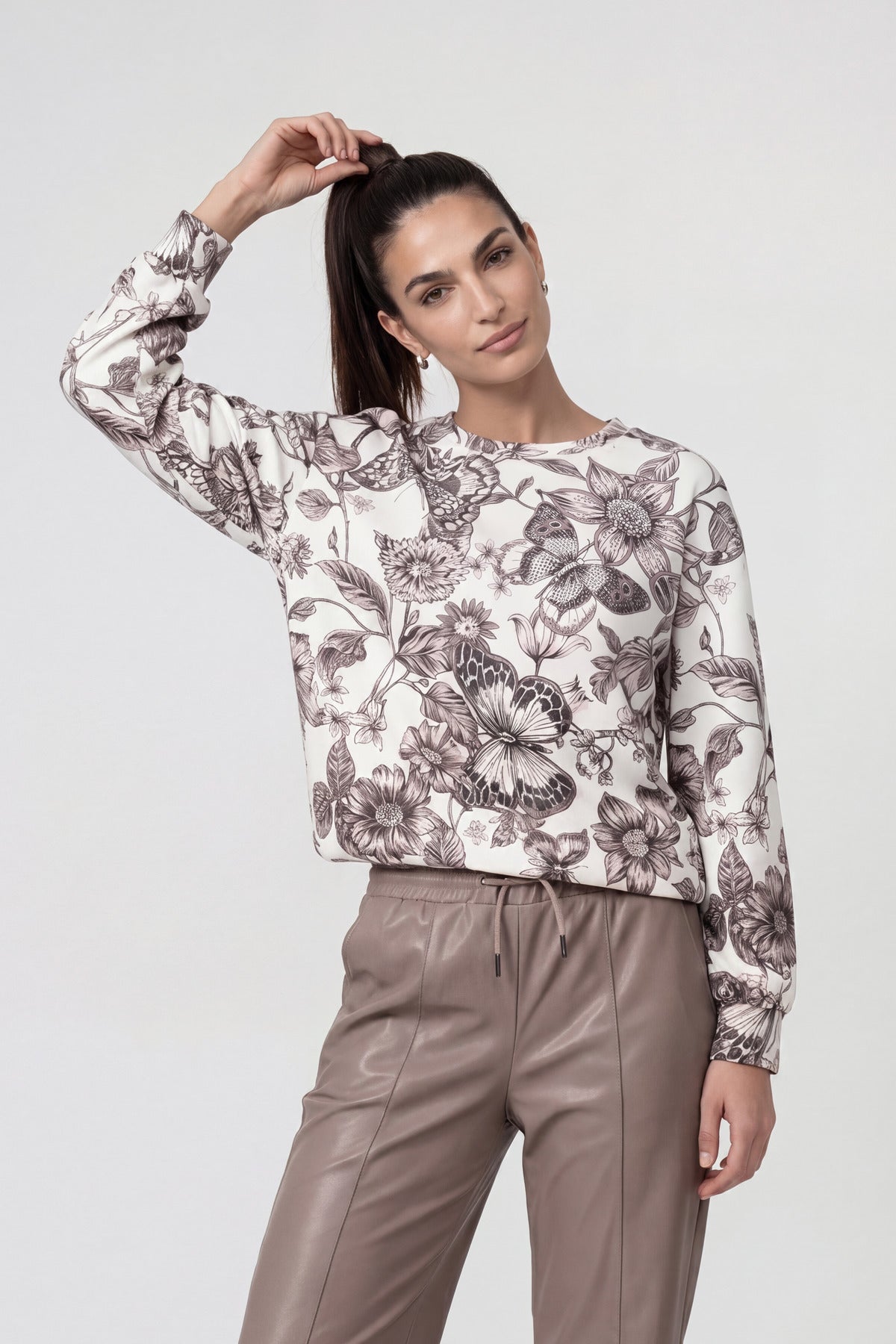 Monari Damen T-Shirts Taupe Gemus