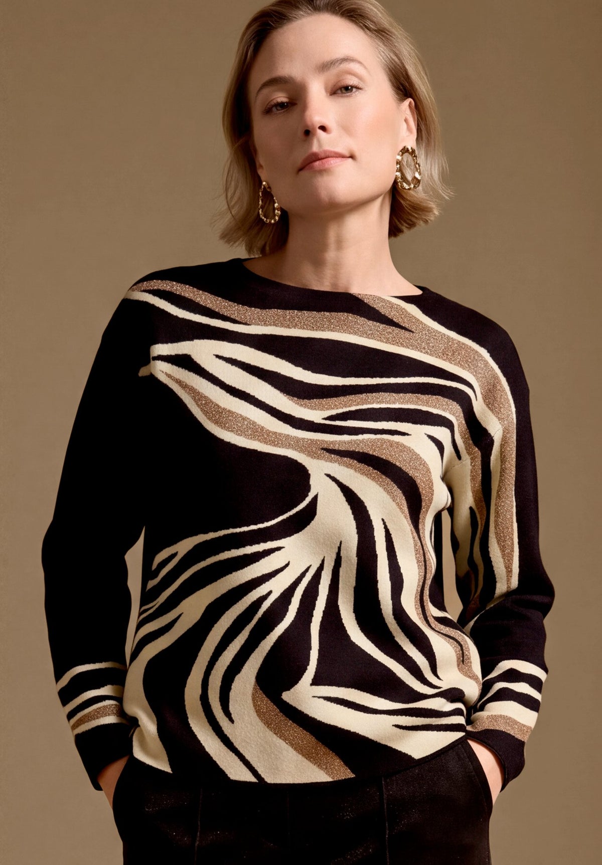 Bianca Damen Pullover Black Mix
