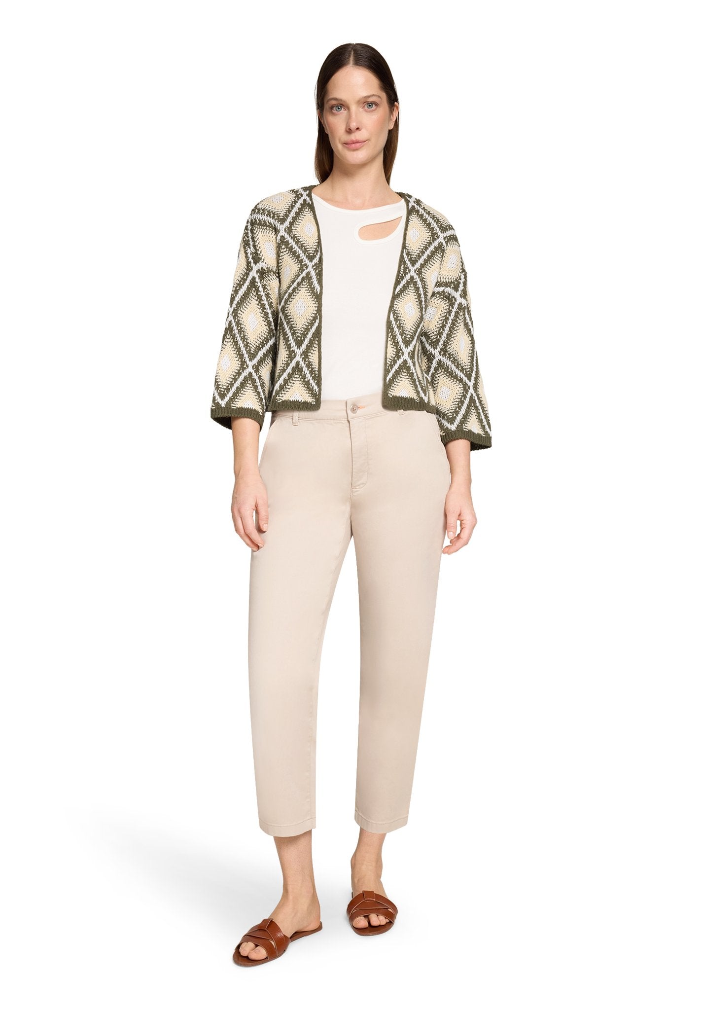 Cartoon Damen Strickjacken Khaki/Beige