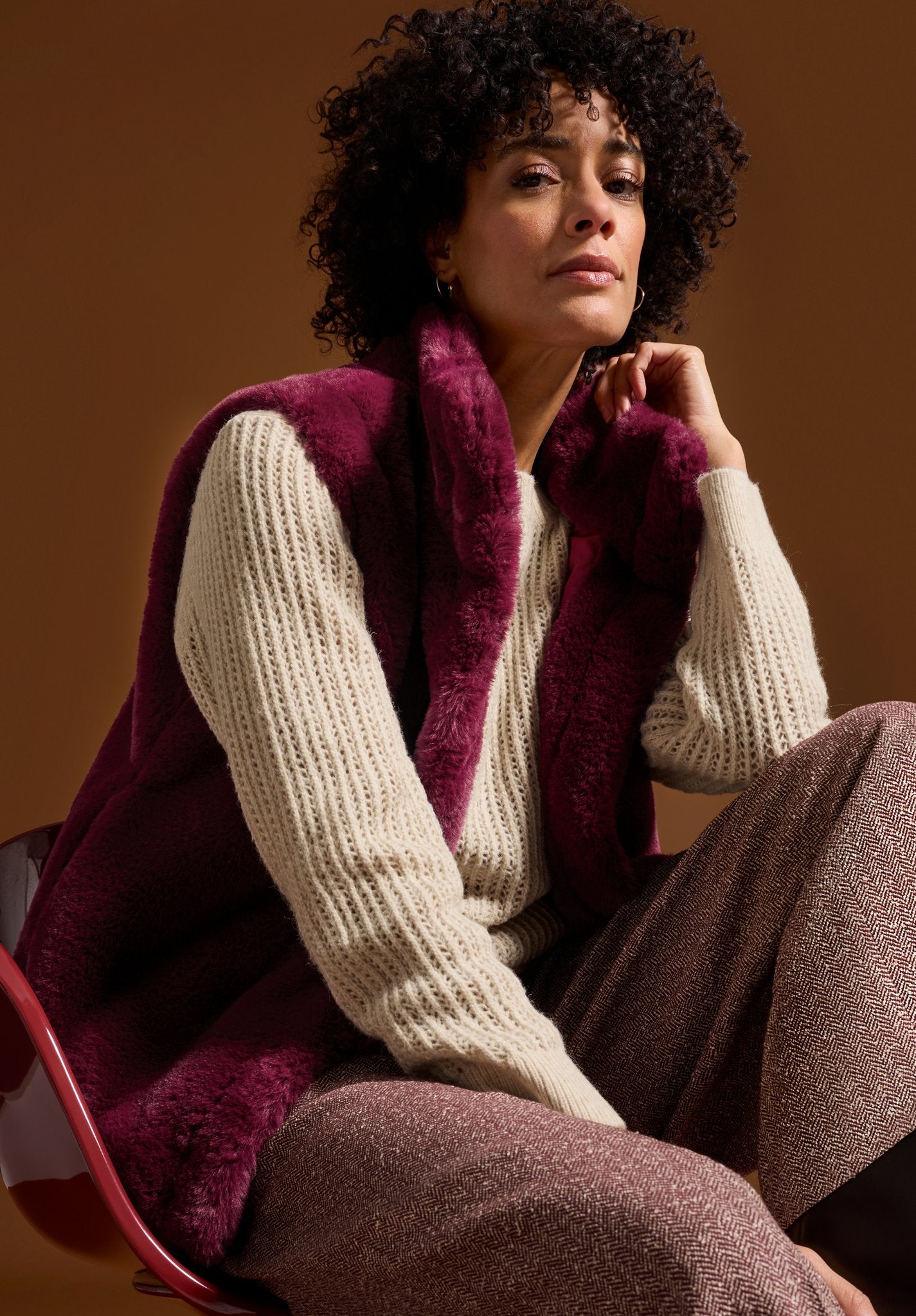 Bianca Damen Indoorwesten Dark Barolo