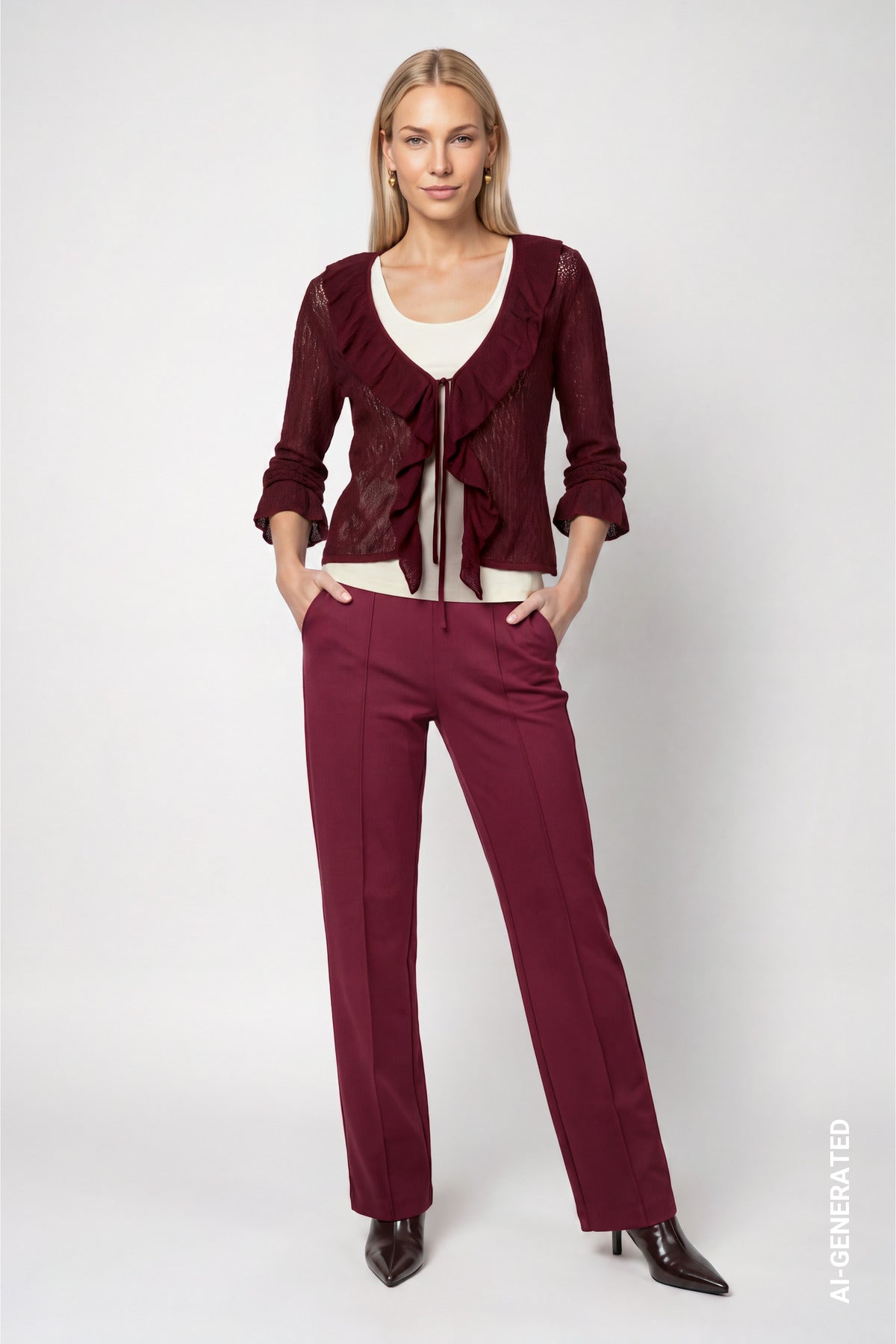 Monari Damen Hosen  Dark Bordea